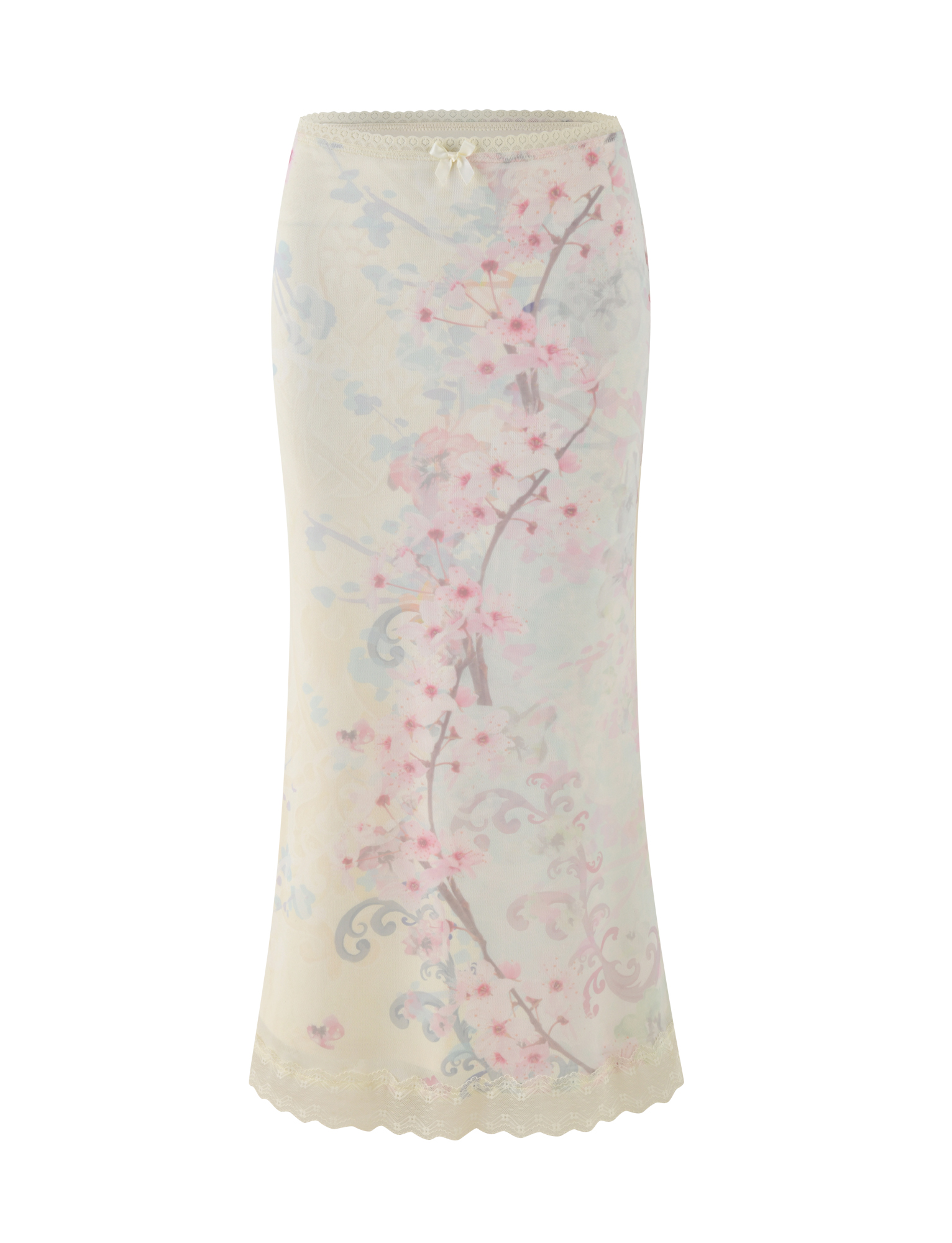 LONIE MIDI SKIRT - NEUTRAL : FLORAL : WASHED CHERRY BLOSSOM - Image 8