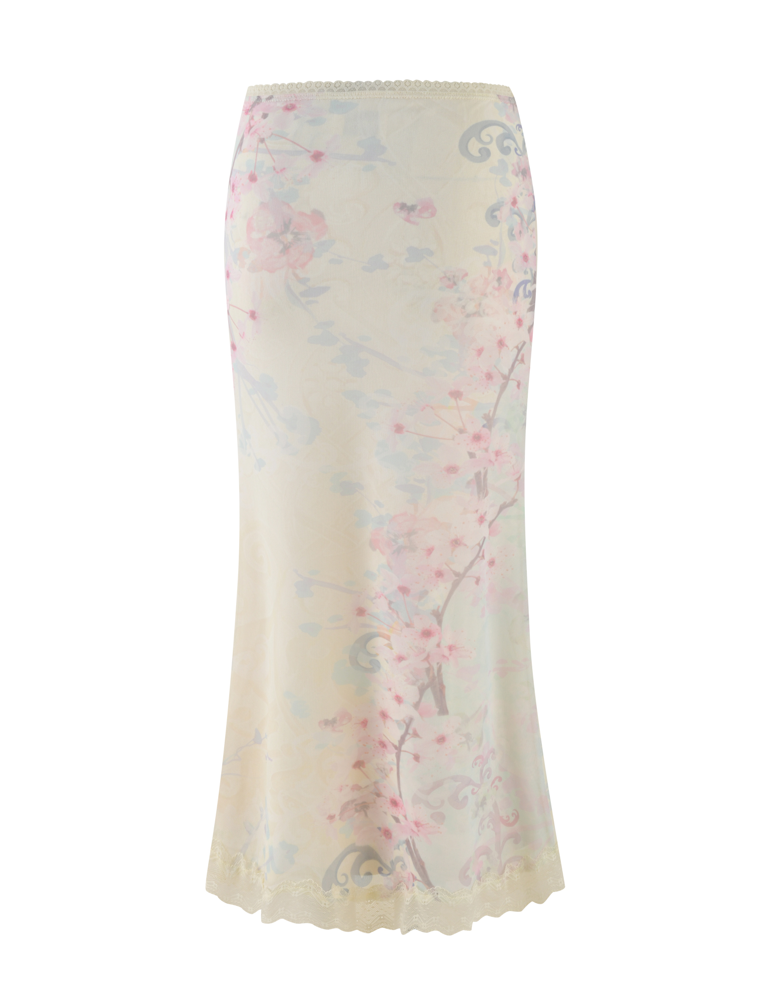 LONIE MIDI SKIRT - NEUTRAL : FLORAL : WASHED CHERRY BLOSSOM - Image 9
