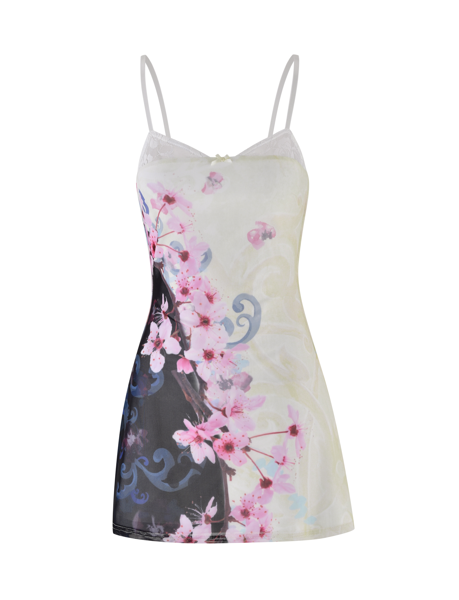 COLSON MESH MINI DRESS - MULTI : FLORAL : CHERRY BLOSSOM - Image 7