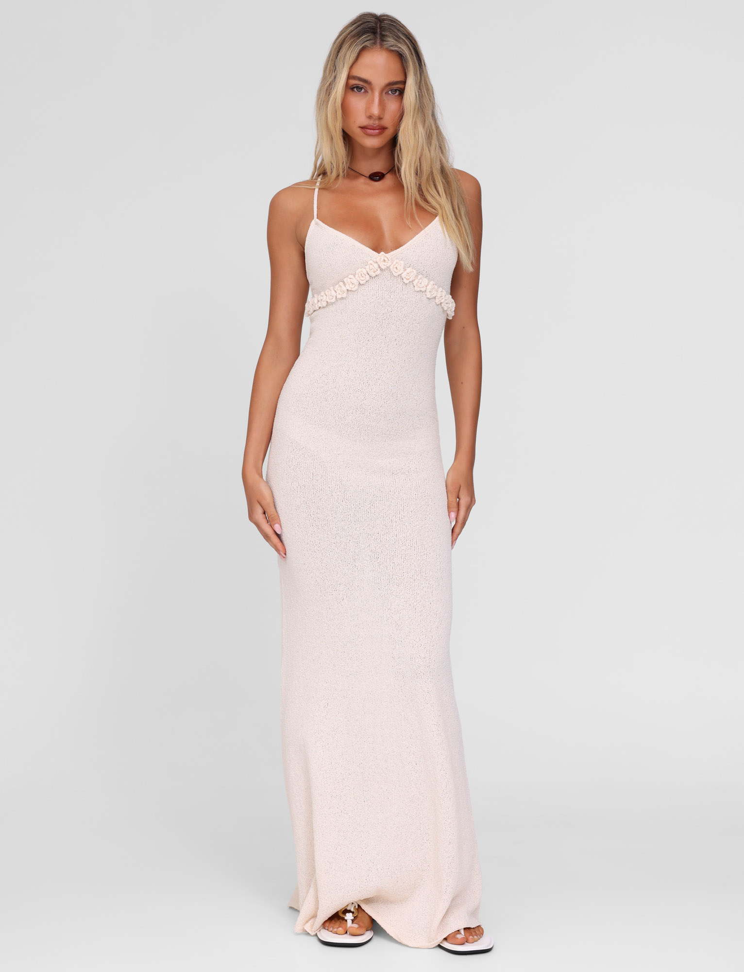 LAVELLE MAXI DRESS - WHITE : CREAM : CREAM - Image 6