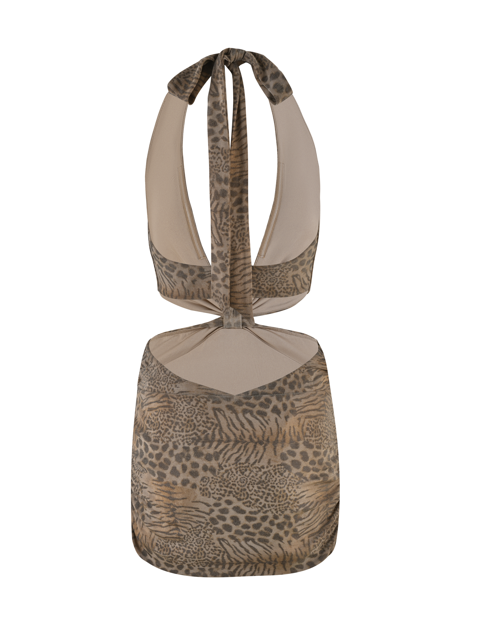 EVANGELINE MINI DRESS - NEUTRAL TIGER - Image 8