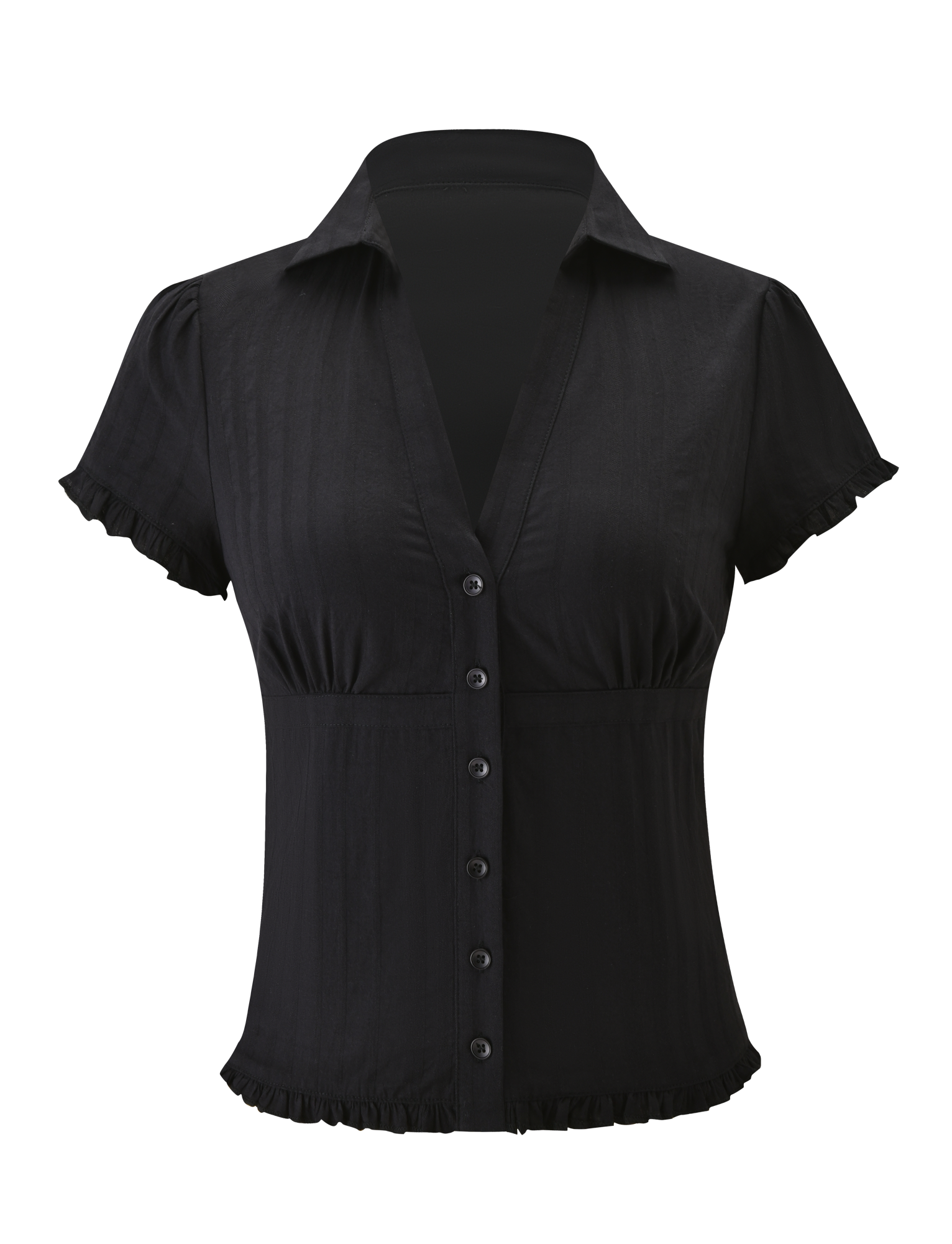 VALERIE SHORT SLEEVE SHIRT - BLACK - Image 7