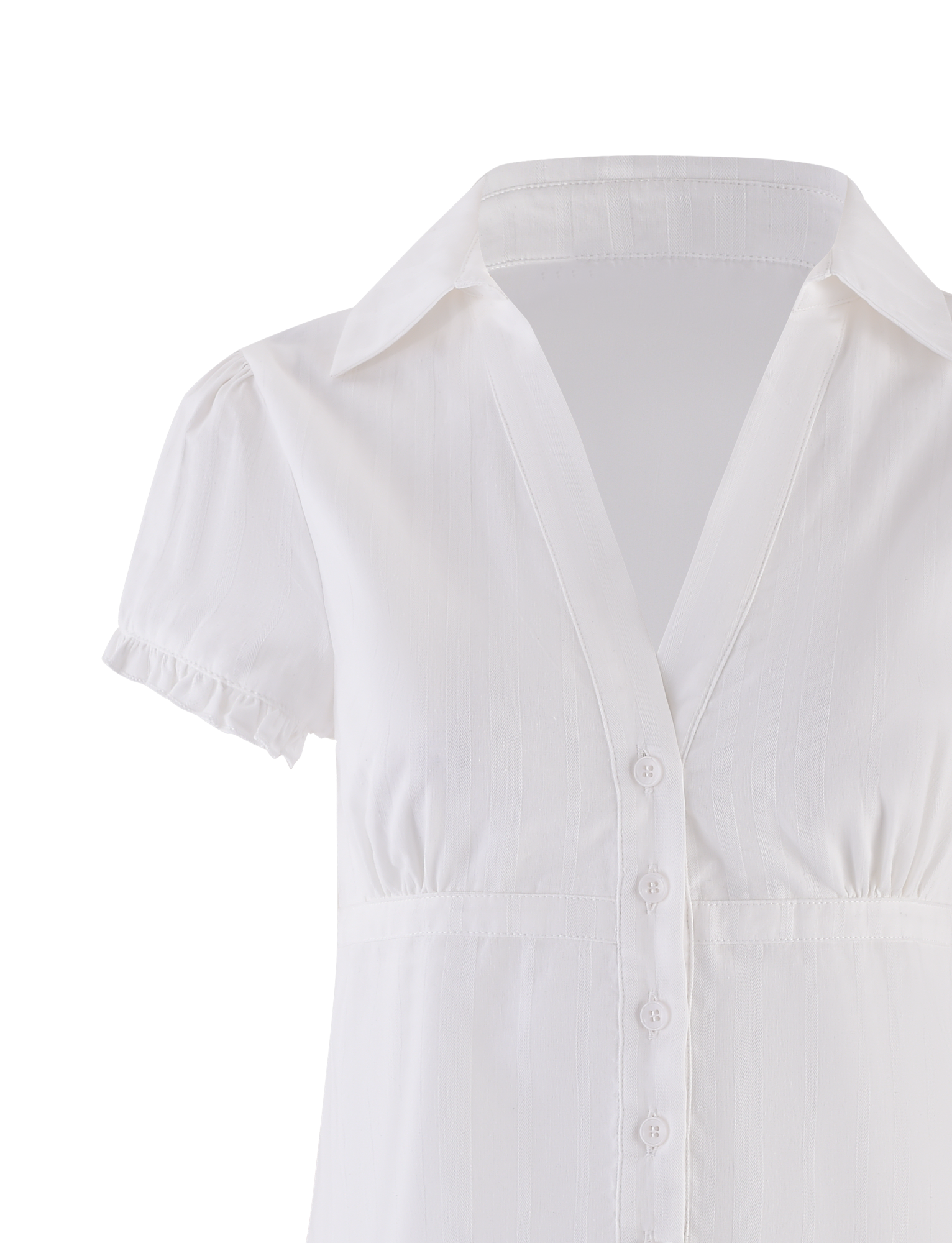 VALERIE SHORT SLEEVE SHIRT - WHITE - Image 7