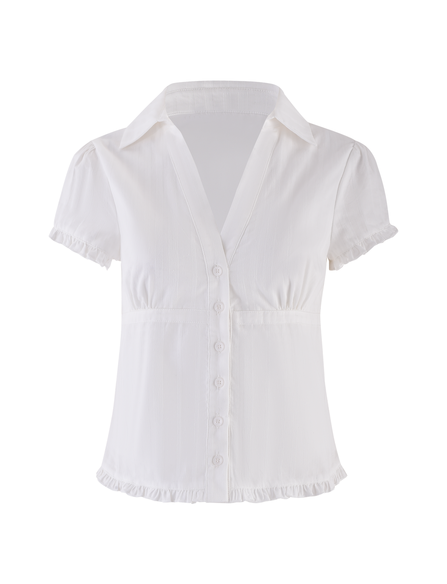 VALERIE SHORT SLEEVE SHIRT - WHITE - Image 5