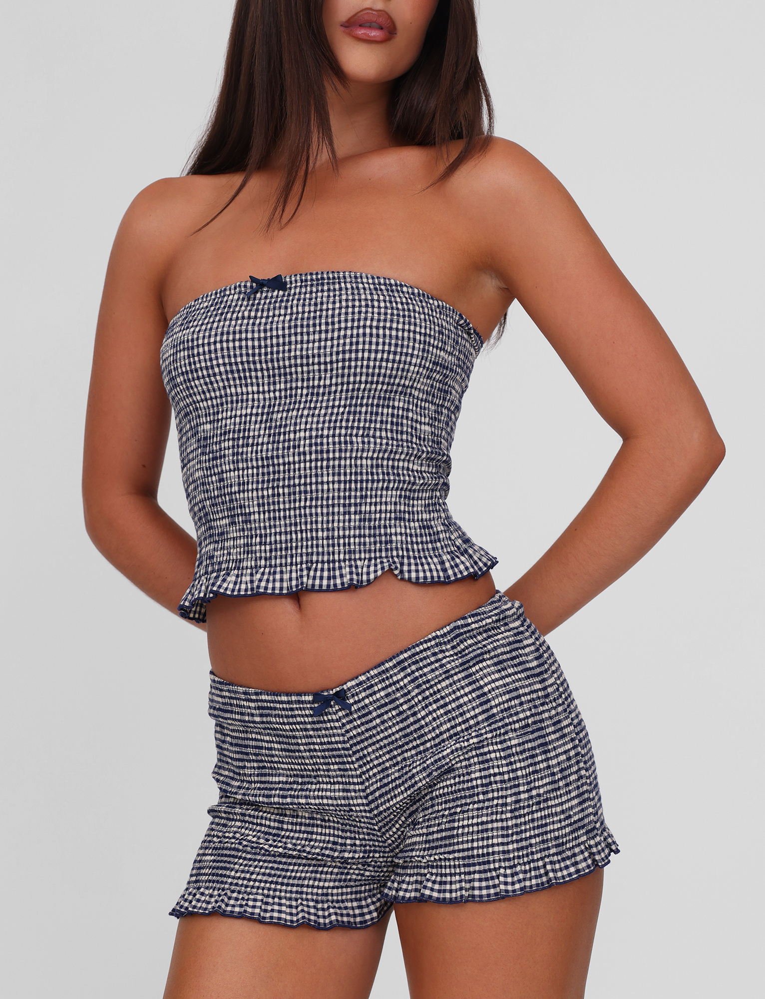 ERYNN SHORTS - NAVY GINGHAM - Image 4
