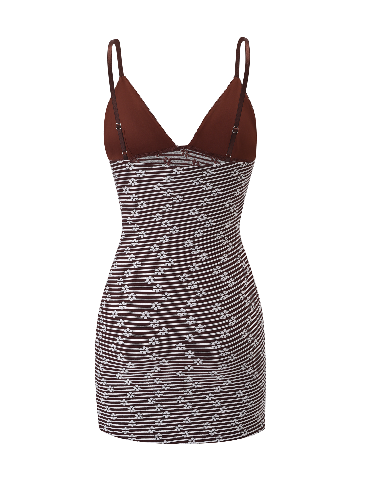 SAHRA MINI DRESS - CHOCOLATE BROWN STRIPE - Image 8