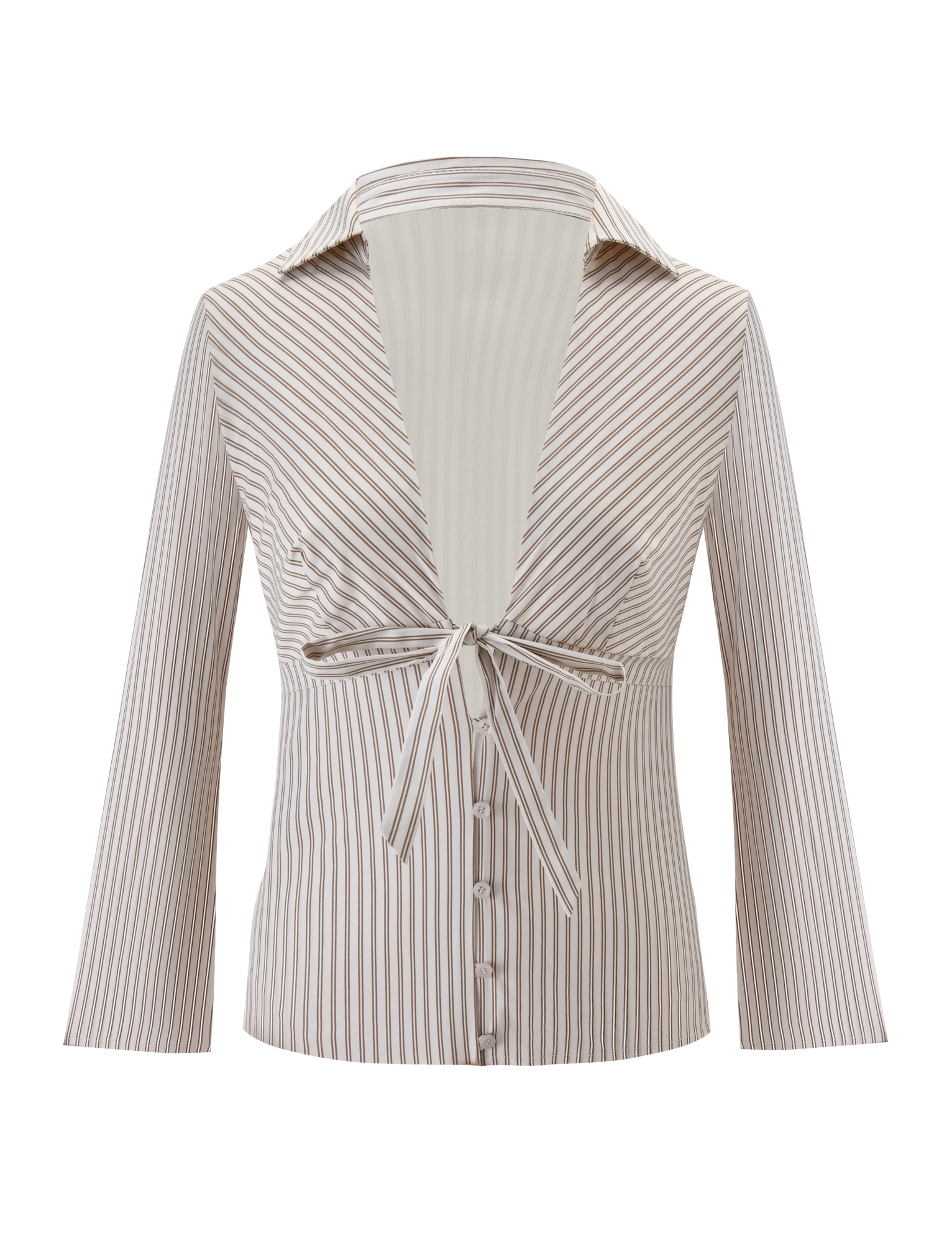 SABRINE SHIRT - BEIGE STRIPE - Image 8