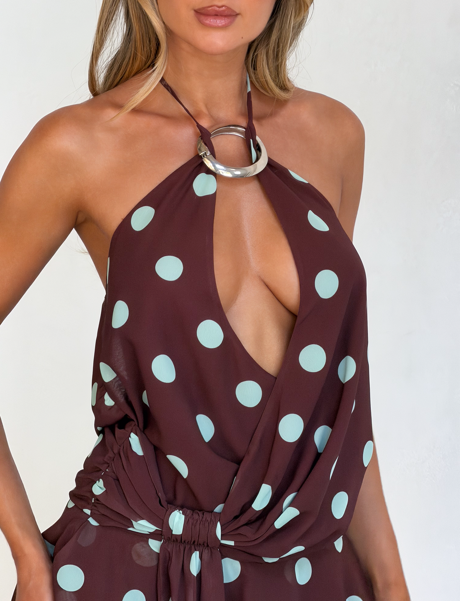 INDIGO MINI DRESS 2.0 - CHOCOLATE BLUE DOT - Image 5