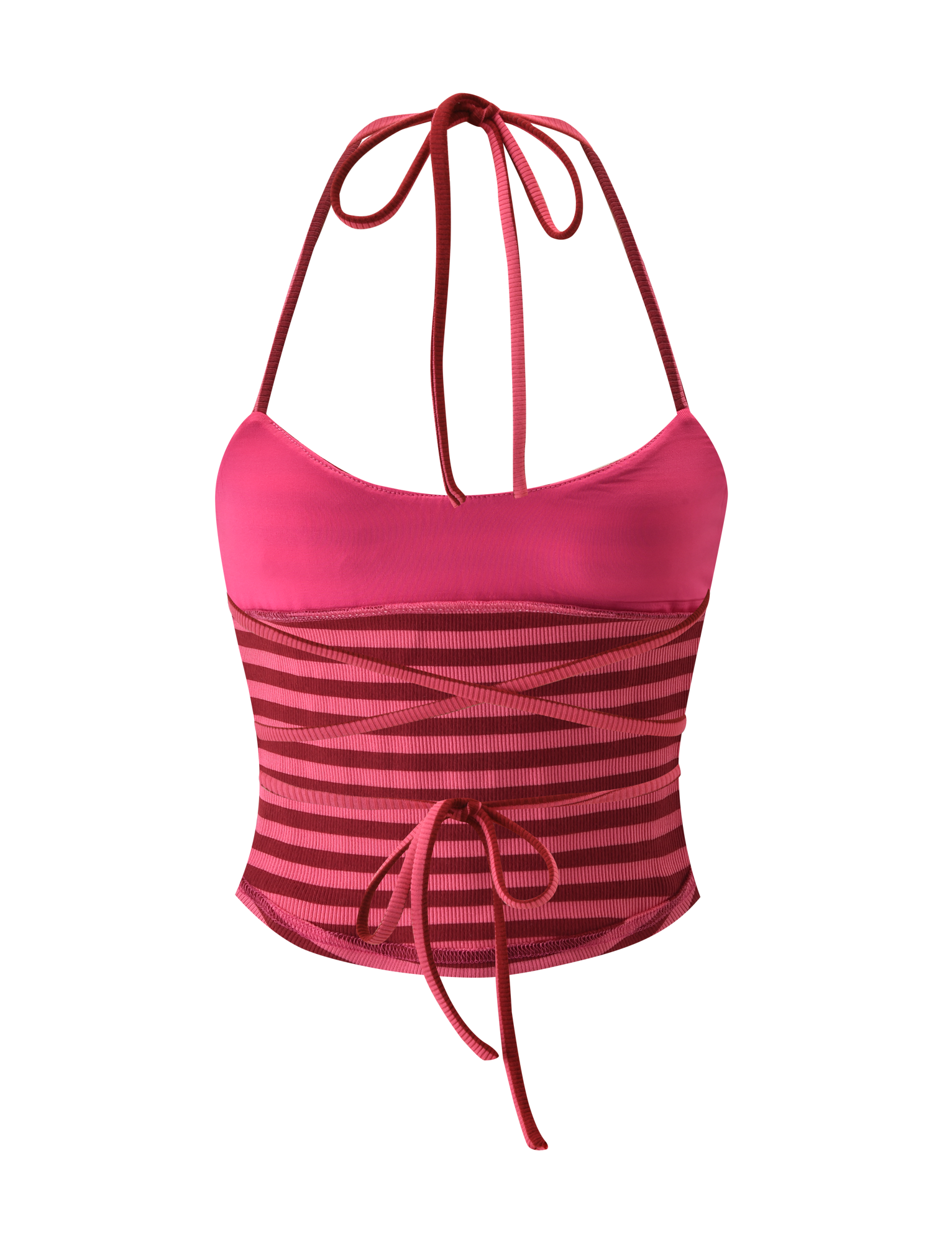 CERYS RIB TOP - PINK RED STRIPE - Image 9