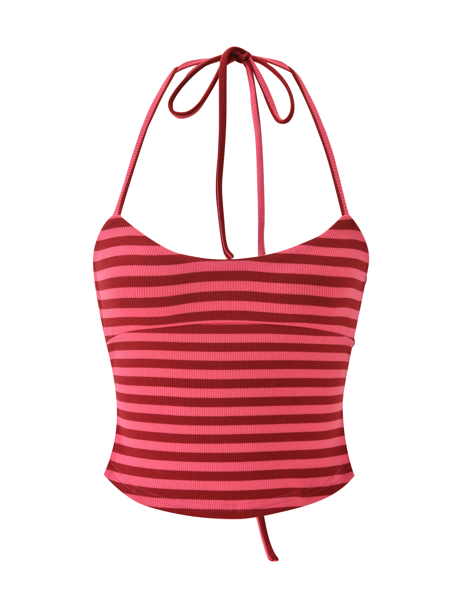 CERYS RIB TOP - PINK RED STRIPE - Image 8