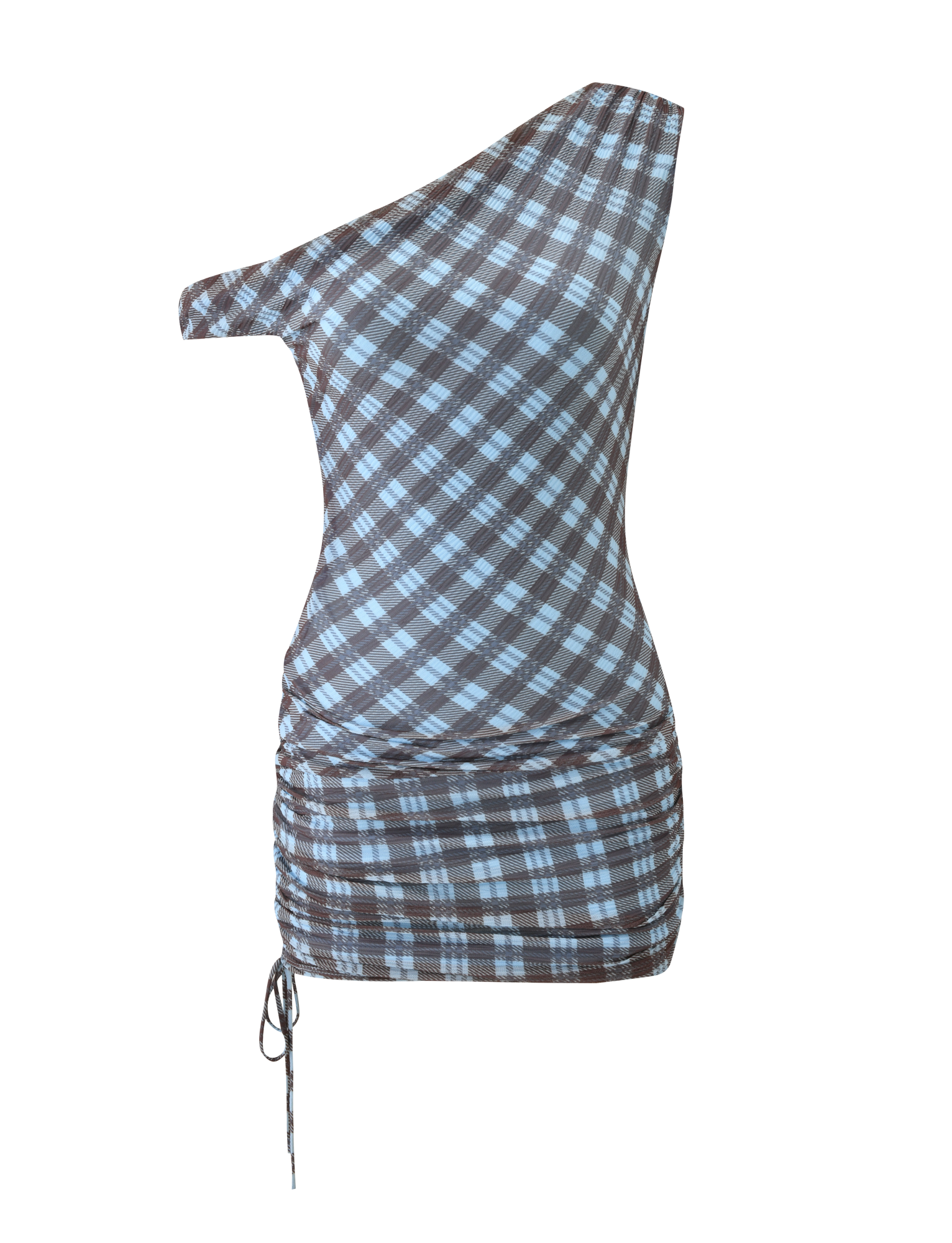 WINSLOW MINI DRESS - BLUE CHECK - Image 8