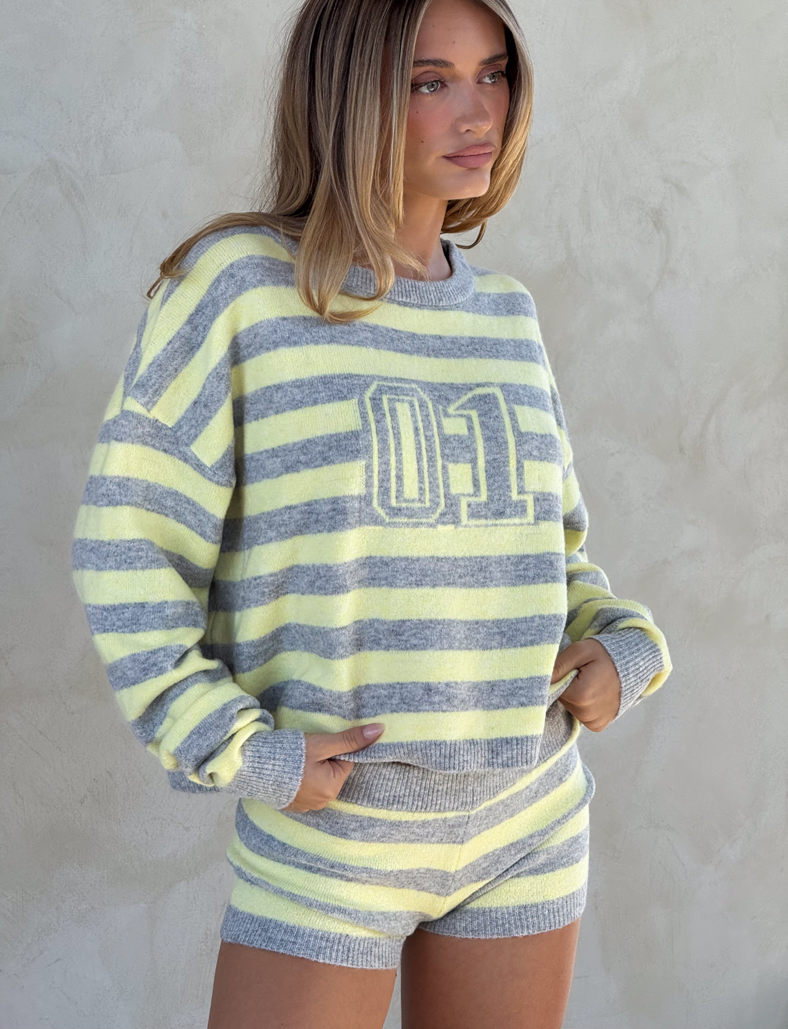 KOA JUMPER - YELLOW AND GREY STRIPE - Image 3