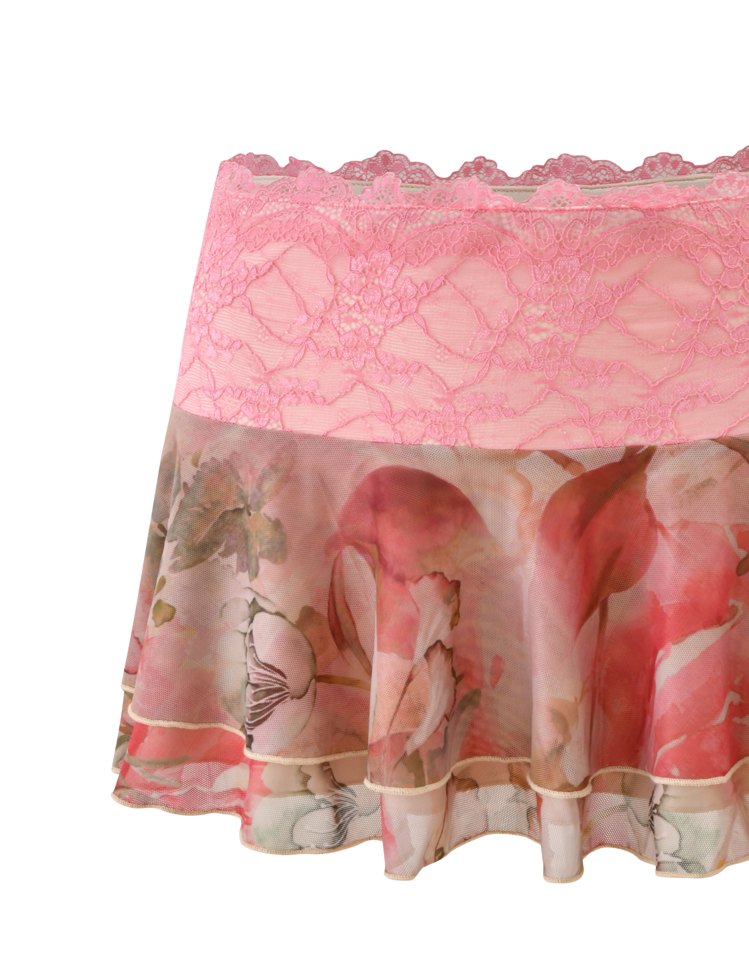 DUNE MESH MINI SKIRT - WATERCOLOUR FLORAL - Image 8