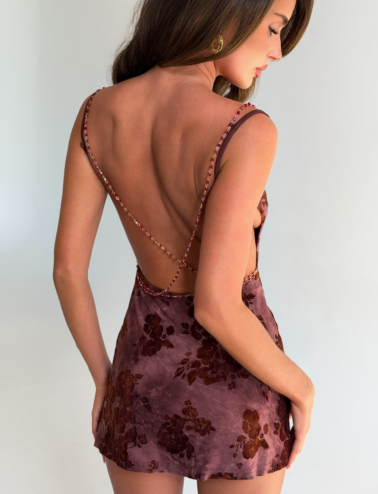 SPARROW MINI DRESS - CHOCOLATE BURNOUT - Image 2
