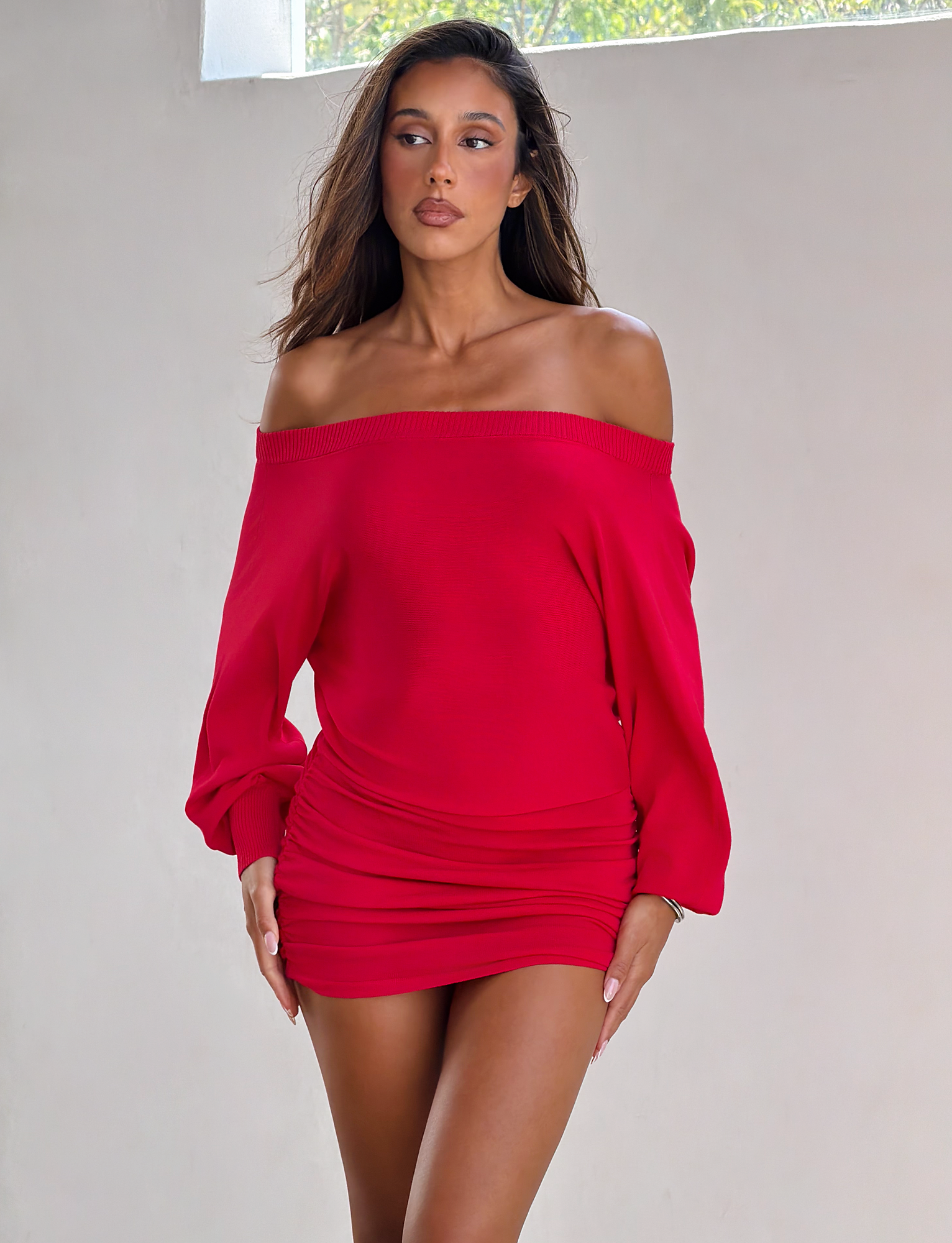 JANINE MINI DRESS - RED - Image 2