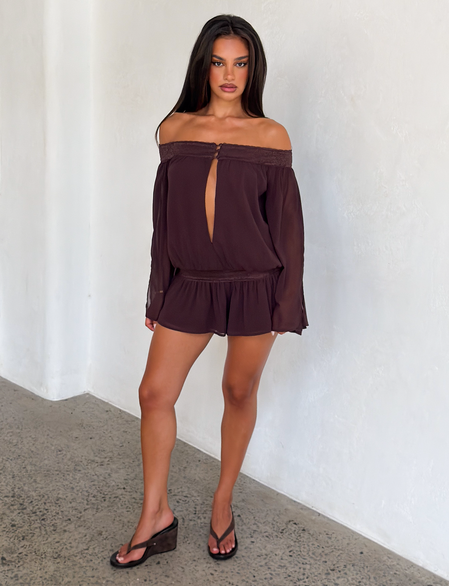 TESSIE PLAYSUIT - BROWN - Image 2