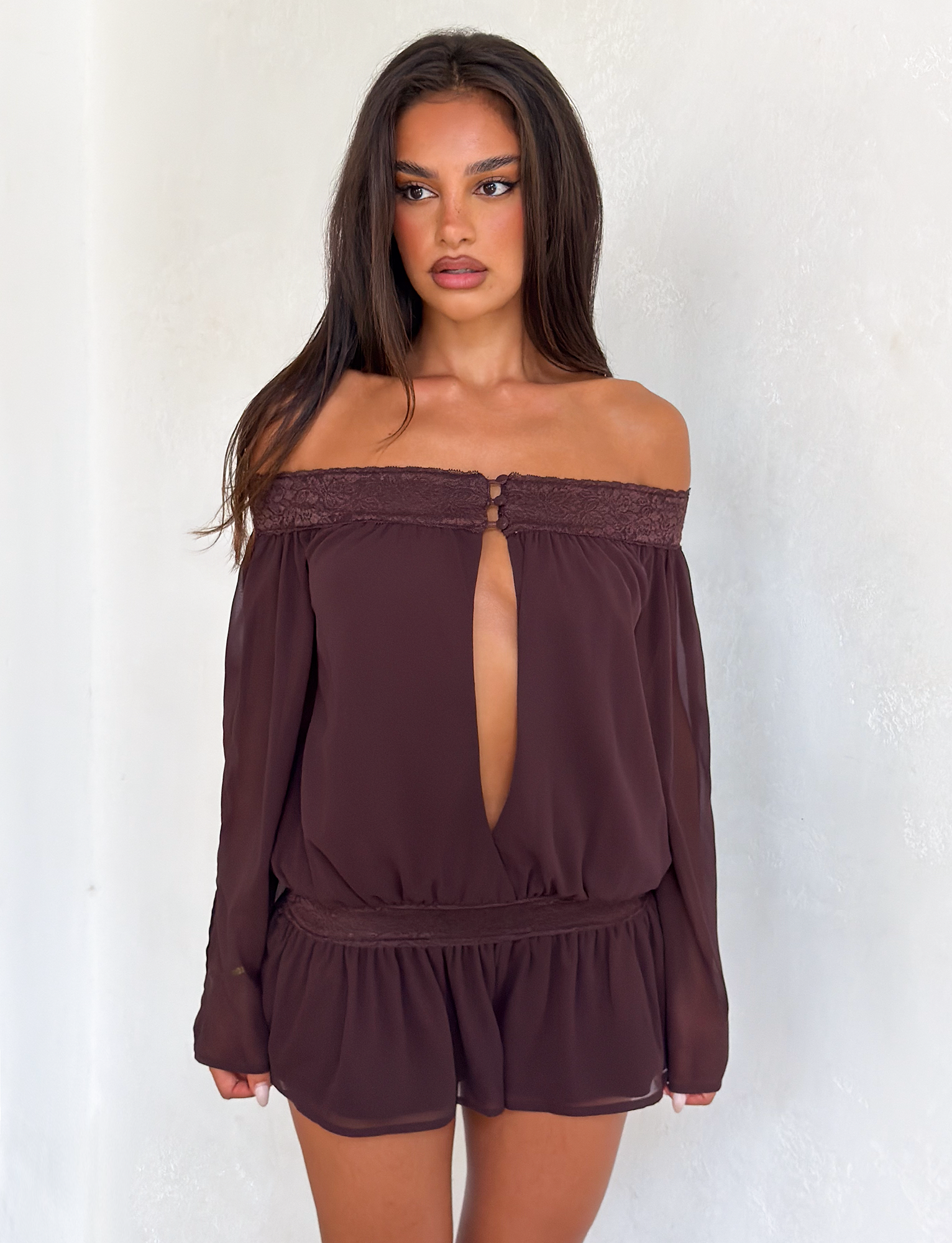 TESSIE PLAYSUIT - BROWN - Image 3