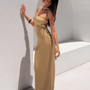DANIELA SCARF DRESS 2.0 - GOLD