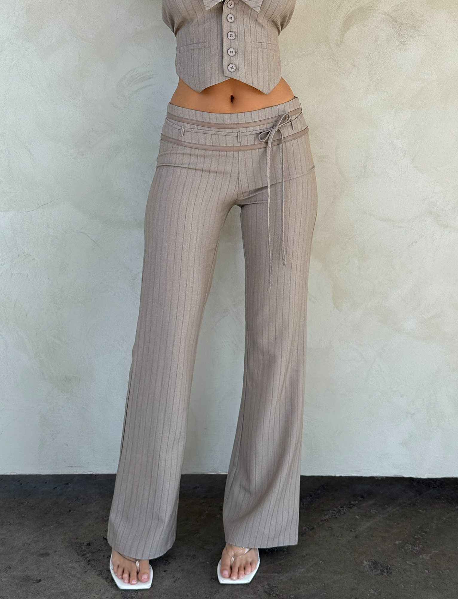 FEDRA PANT - TAN PINSTRIPE - Image 3