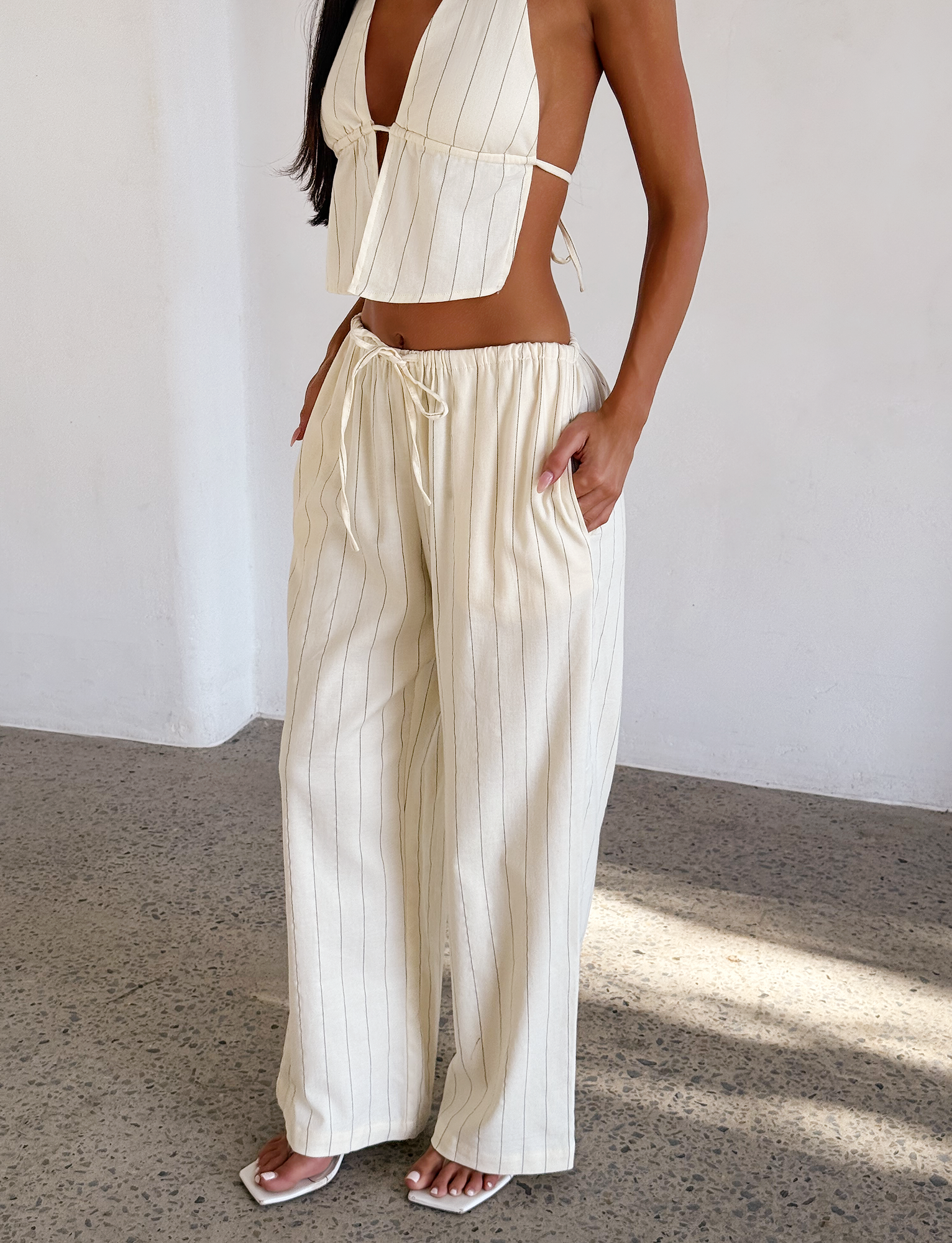 LAINEY PANT - BEIGE STRIPE - Image 6