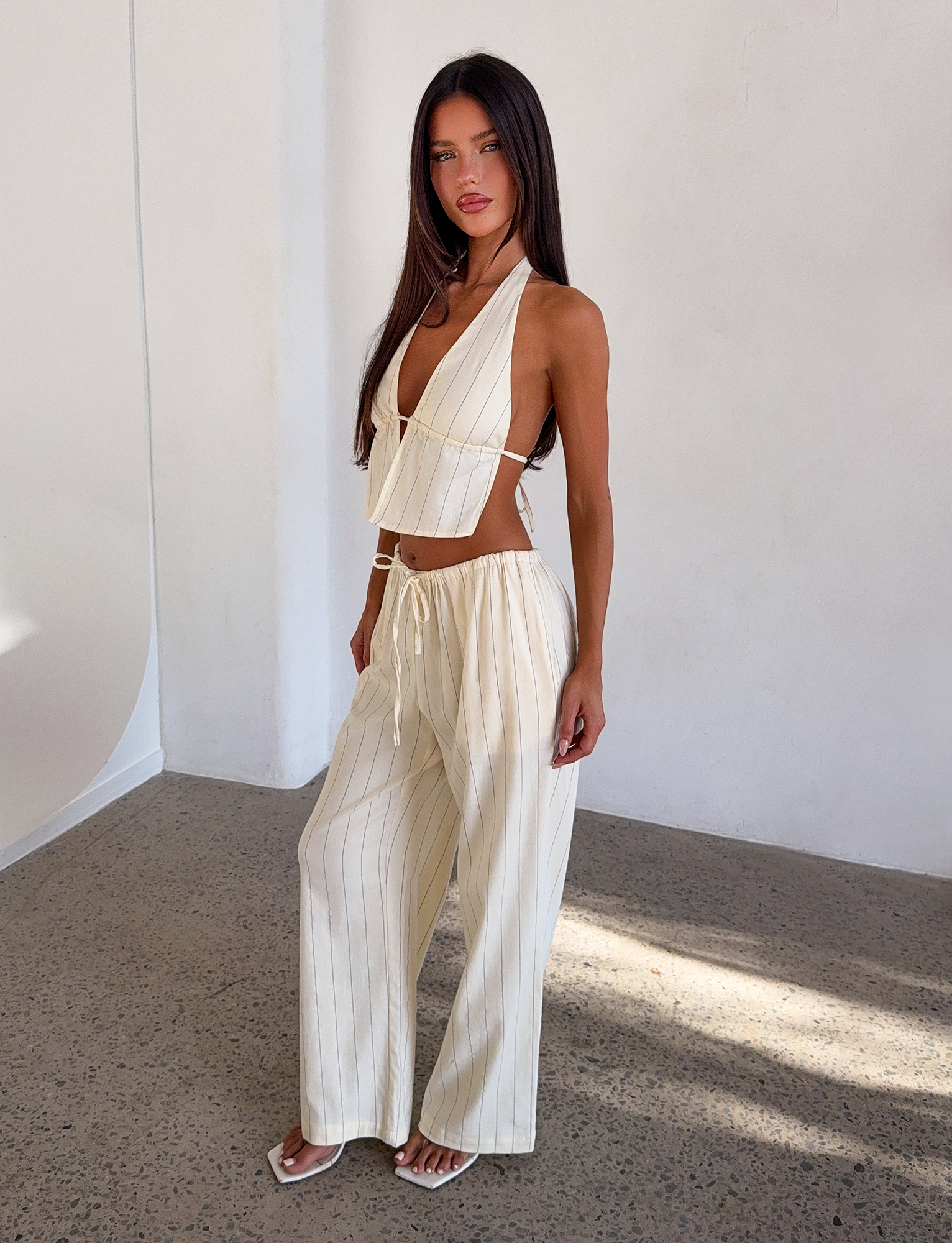 LAINEY PANT - BEIGE STRIPE - Image 4