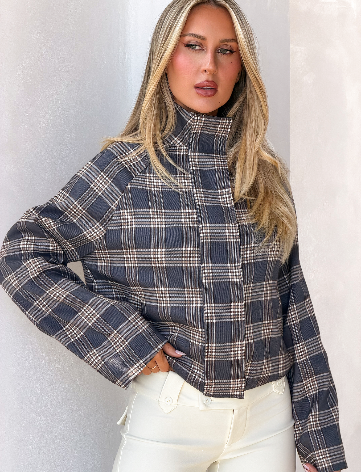 LENNEX JACKET - GREY CHECK - Image 5