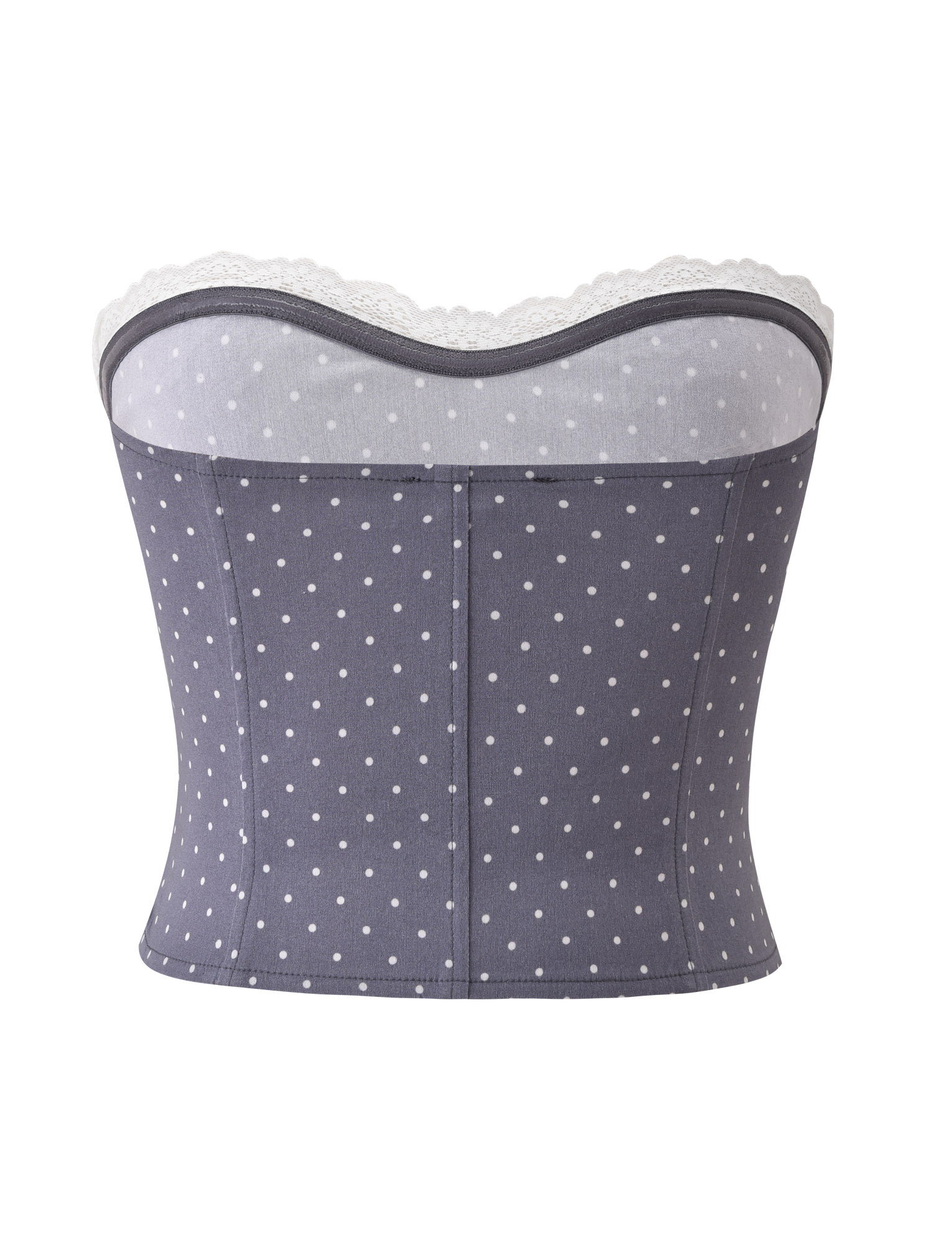 KITTIE LACE CORSET - GREY DOT - Image 8