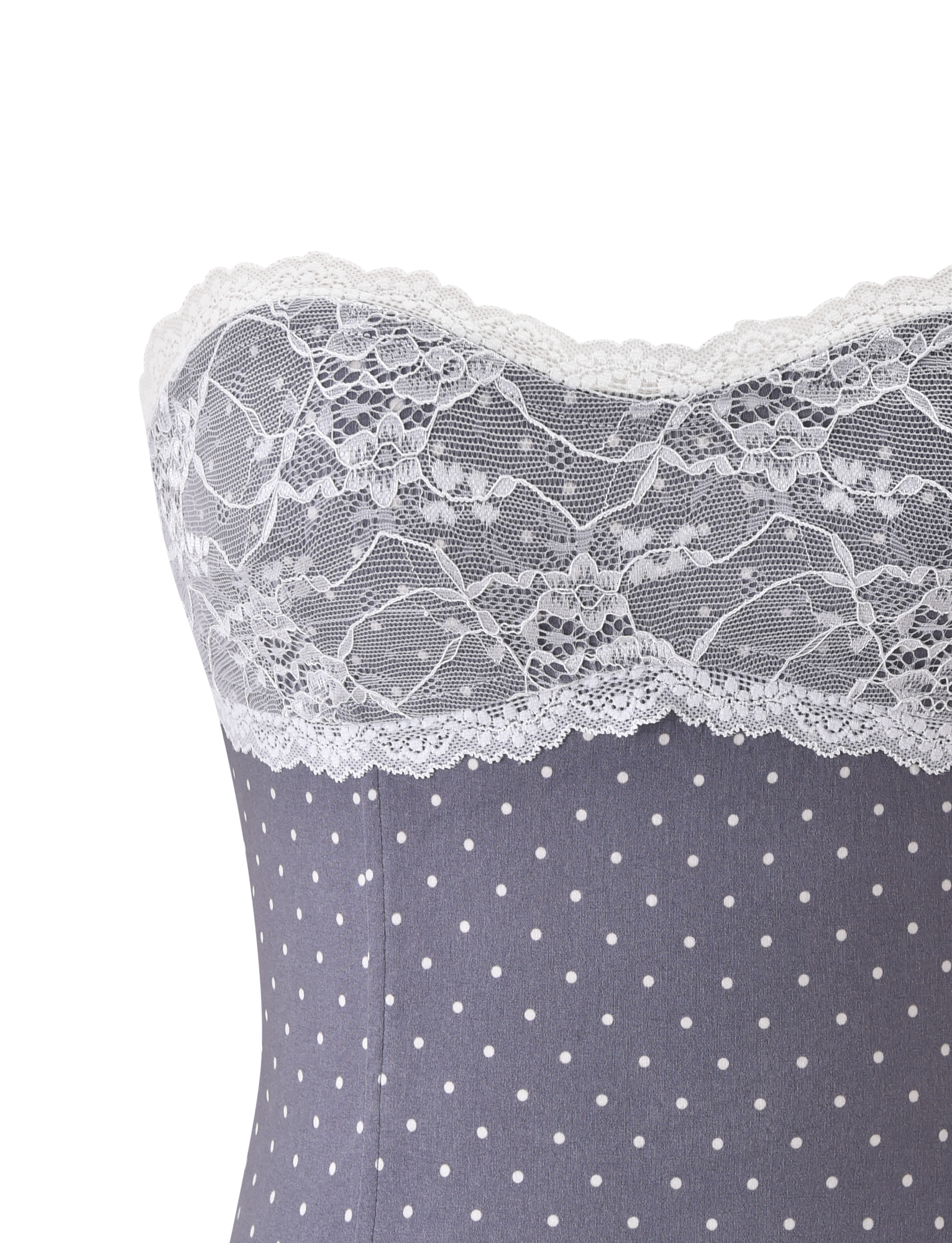 KITTIE LACE CORSET - GREY DOT - Image 9