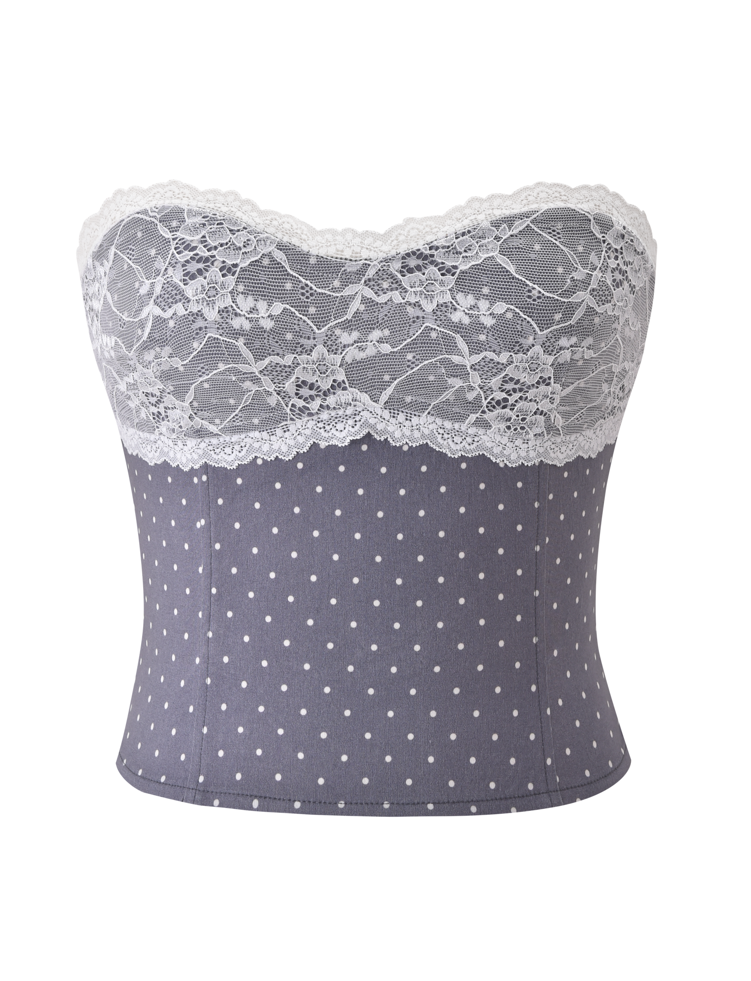 KITTIE LACE CORSET - GREY DOT - Image 7