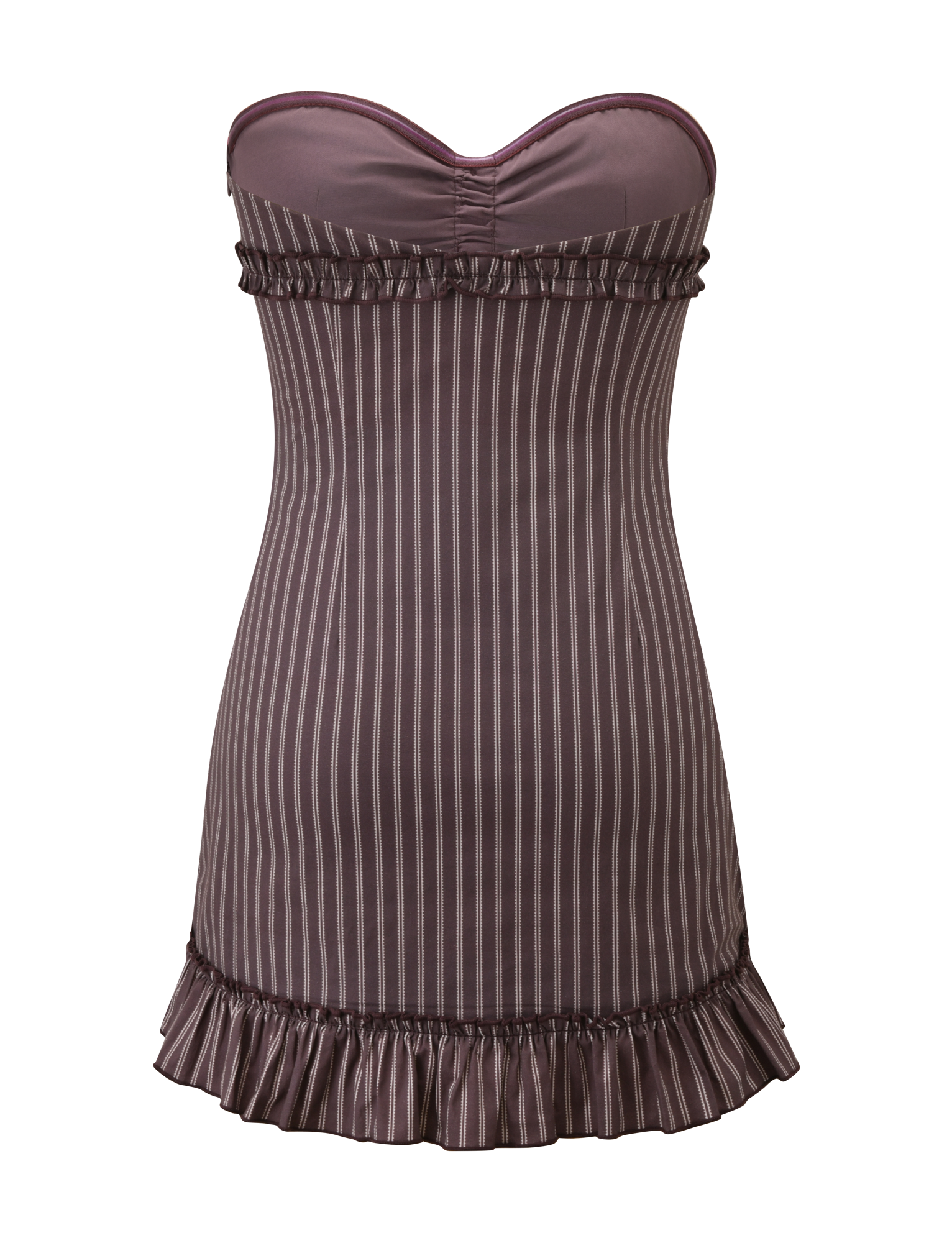 KITTIE STRAPLESS DRESS - BROWN AND CREAM STRIPE - Image 7