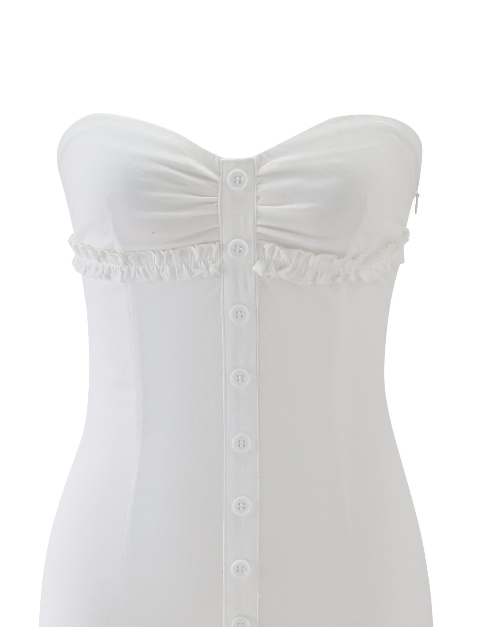 KITTIE STRAPLESS DRESS - WHITE - Image 8