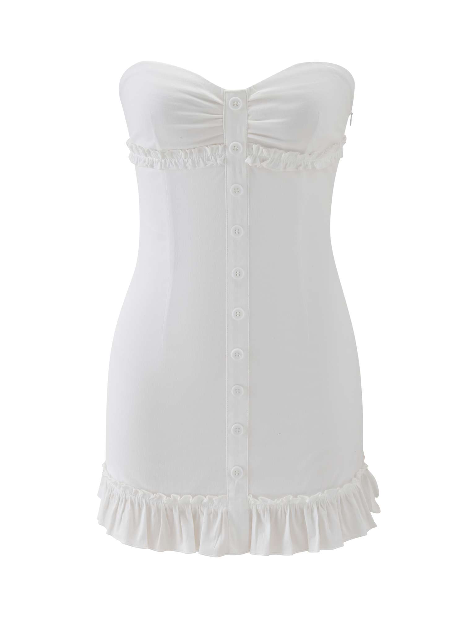 KITTIE STRAPLESS DRESS - WHITE - Image 6