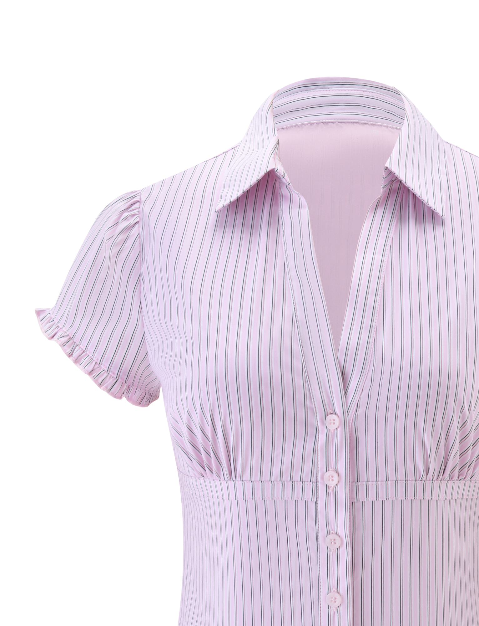 VALERIE SHORT SLEEVE SHIRT - PINK STRIPE - Image 9