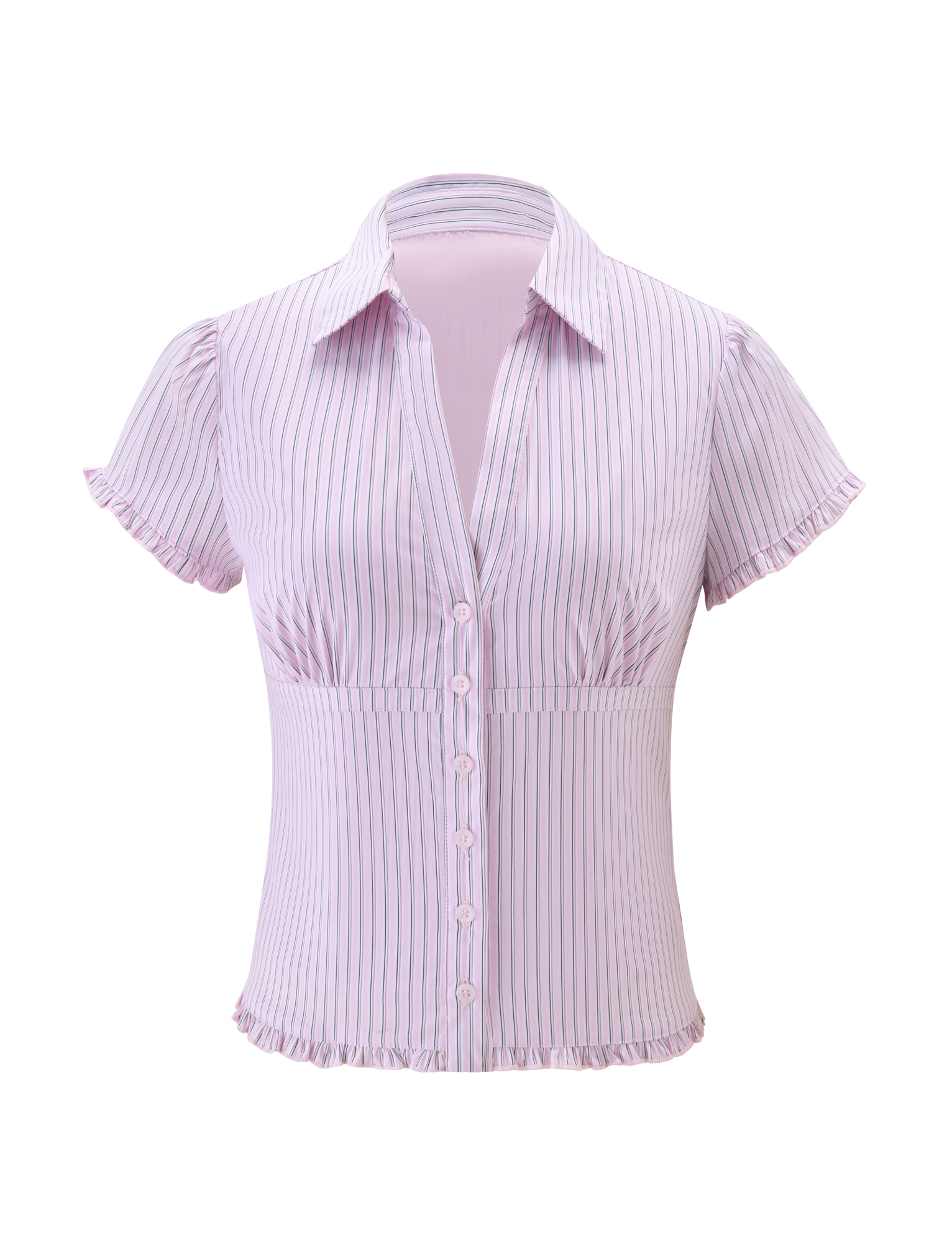 VALERIE SHORT SLEEVE SHIRT - PINK STRIPE - Image 7