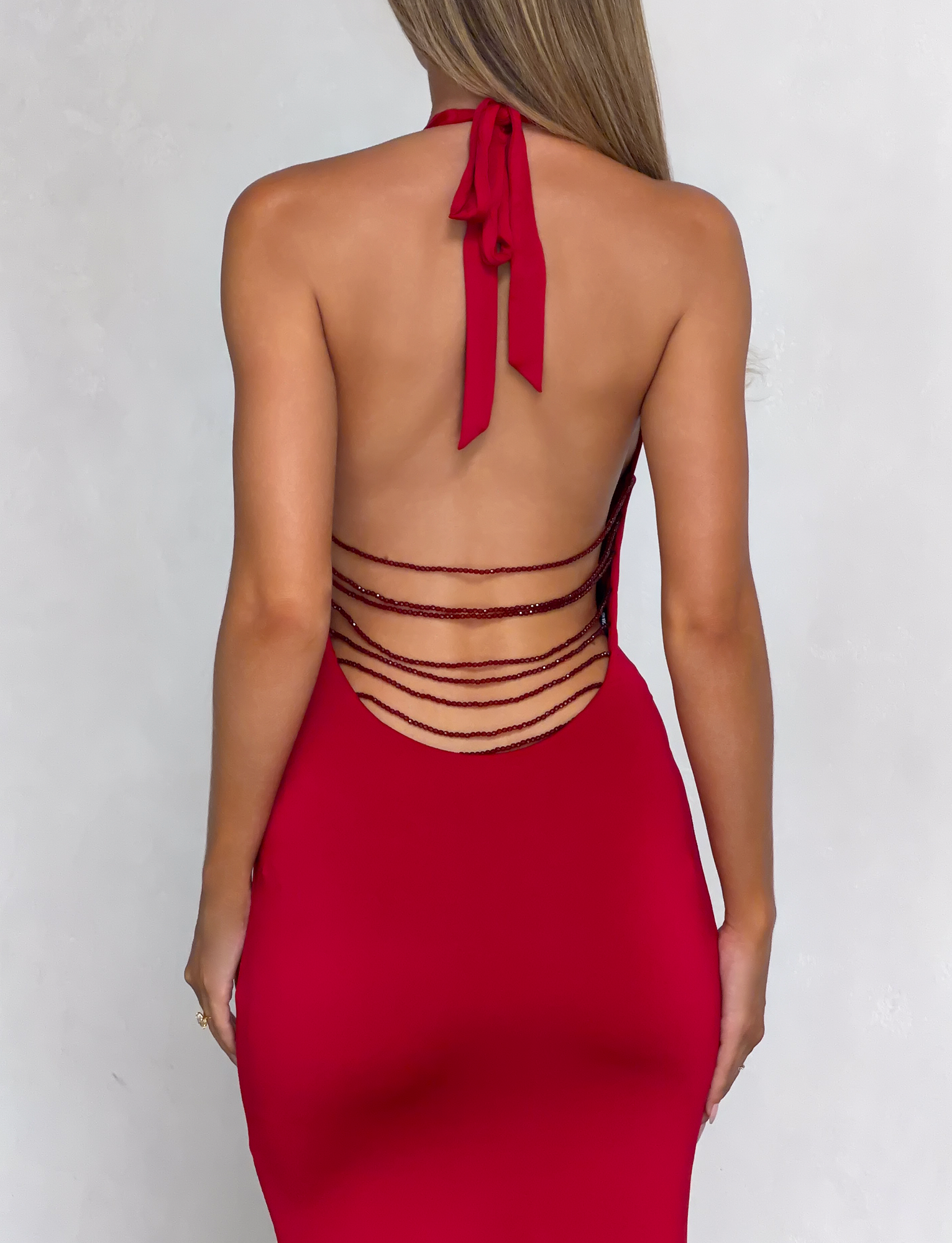 SOLYNE MAXI DRESS - RED - Image 4