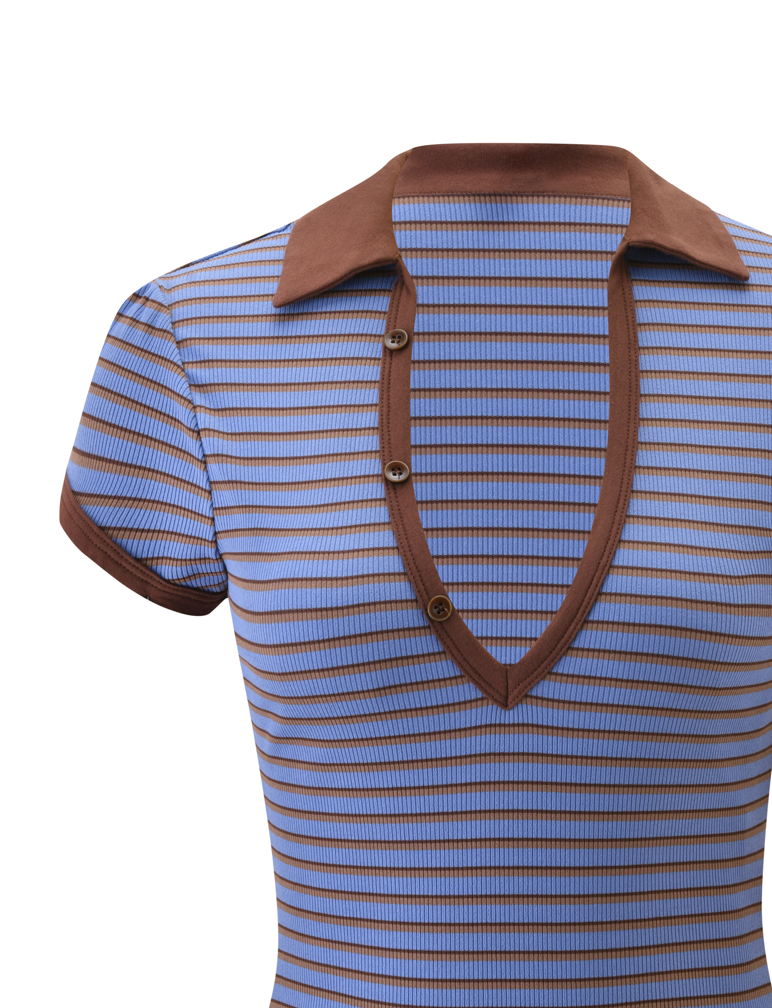 KAYDIN TOP - BLUE AND BROWN STRIPE - Image 9
