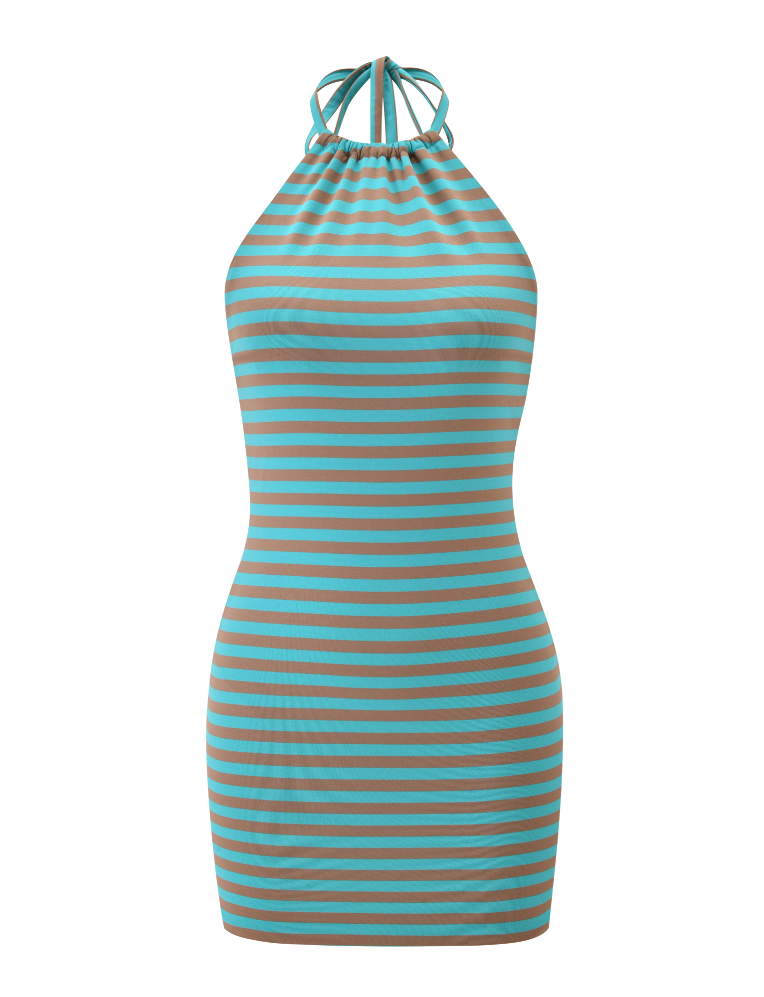 DILLON DRESS 2.0 - MUSHROOM AQUA STRIPE - Image 8