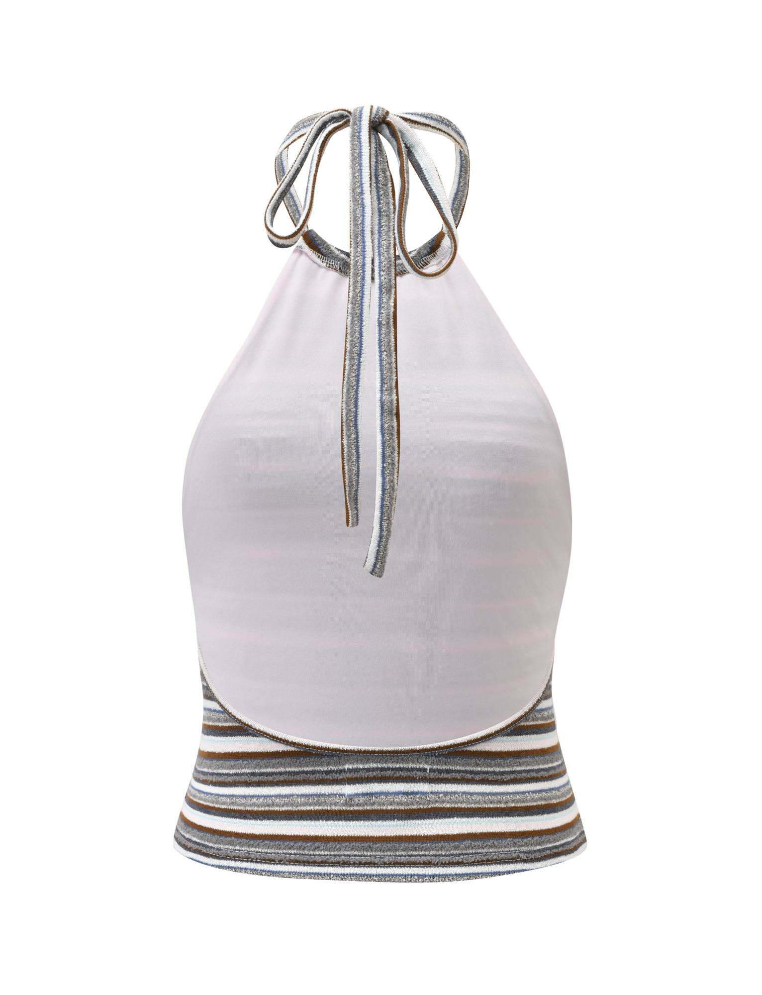 DILLON HALTER TOP - BLUE AND BROWN STRIPE - Image 9