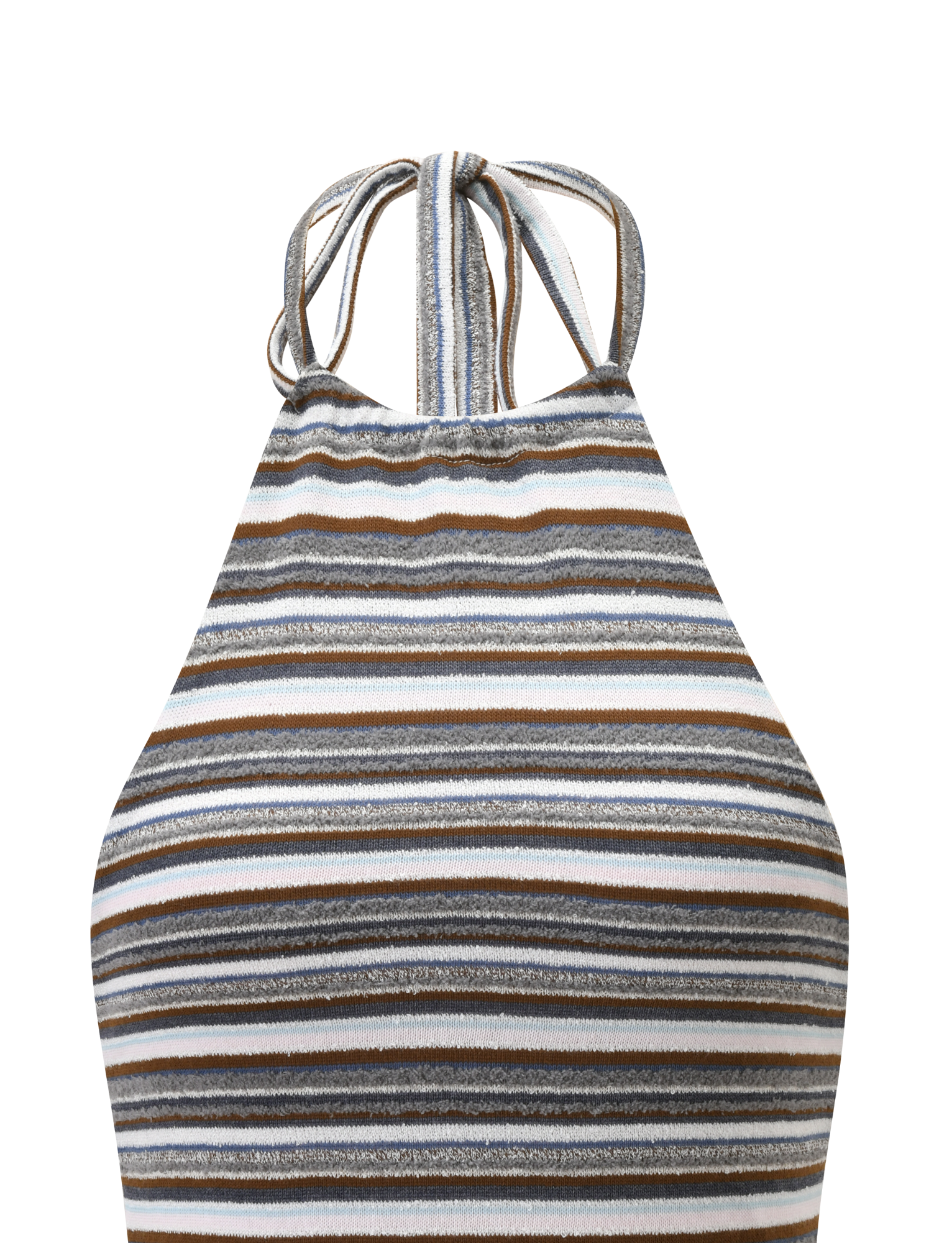 DILLON HALTER TOP - BLUE AND BROWN STRIPE - Image 10