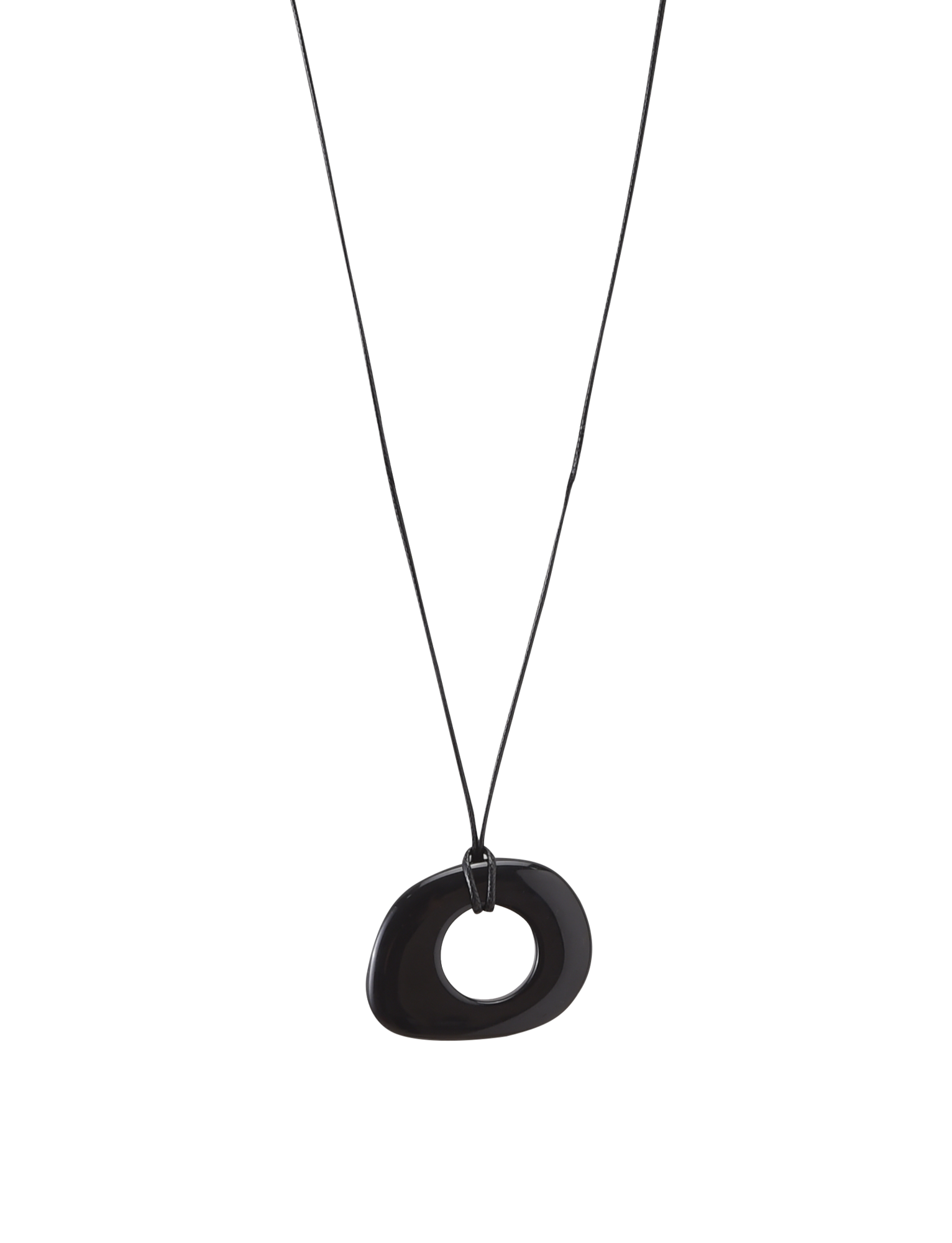 FAELLA PENDANT NECKLACE - BLACK - Image 4