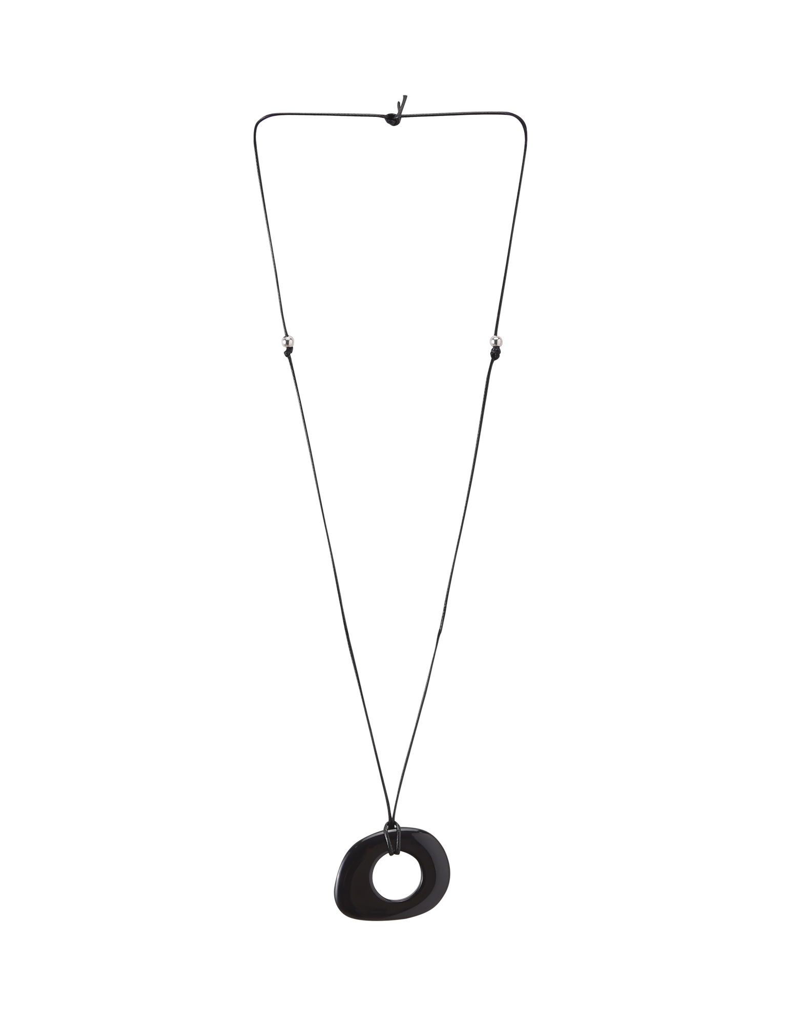 FAELLA PENDANT NECKLACE - BLACK - Image 2