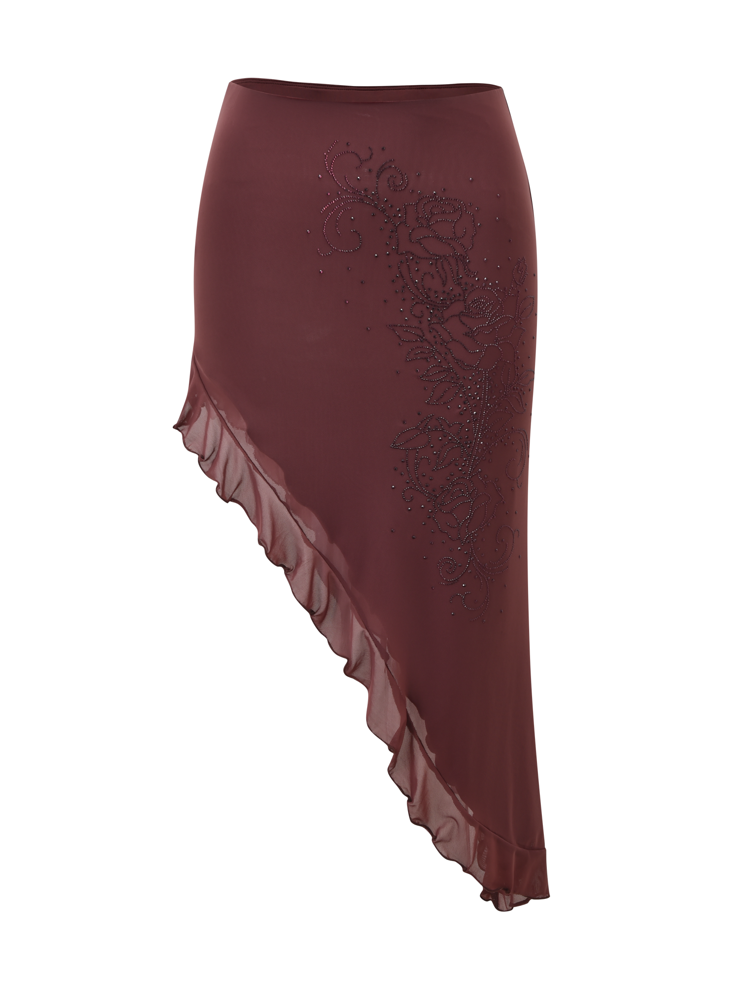 GEORGIE DIAMANTE HI LO SKIRT - CHOCOLATE - Image 6