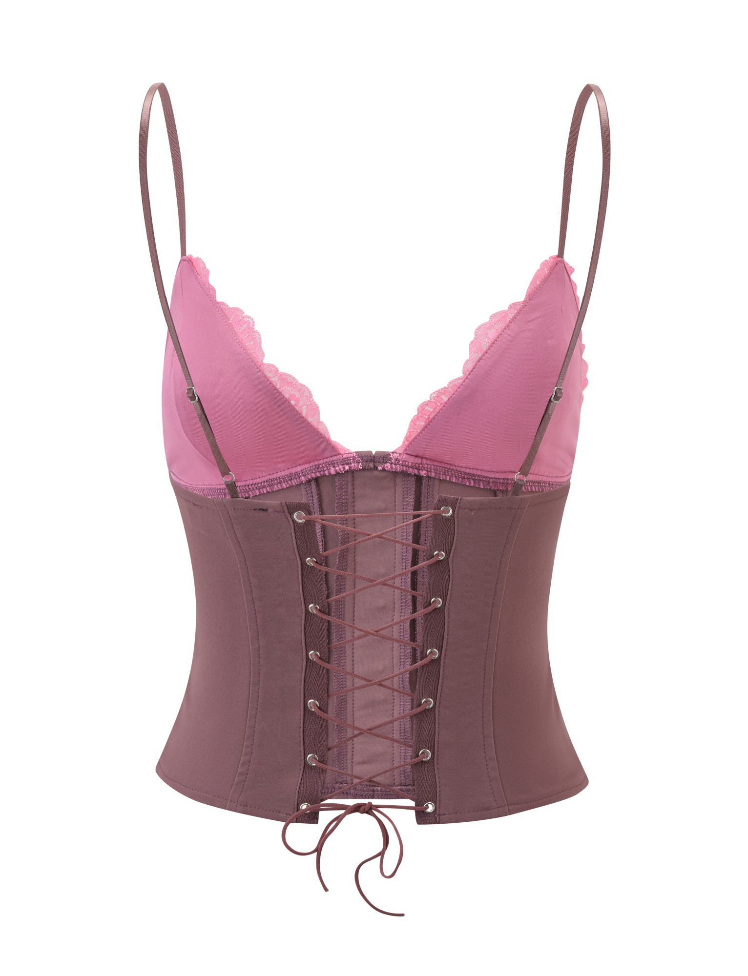 MARGARITA LACE TRIANGLE CORSET - BROWN - Image 9