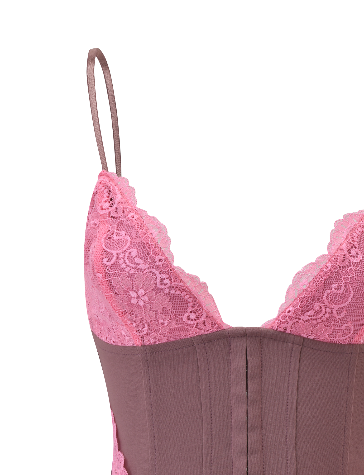 MARGARITA LACE TRIANGLE CORSET - BROWN - Image 10