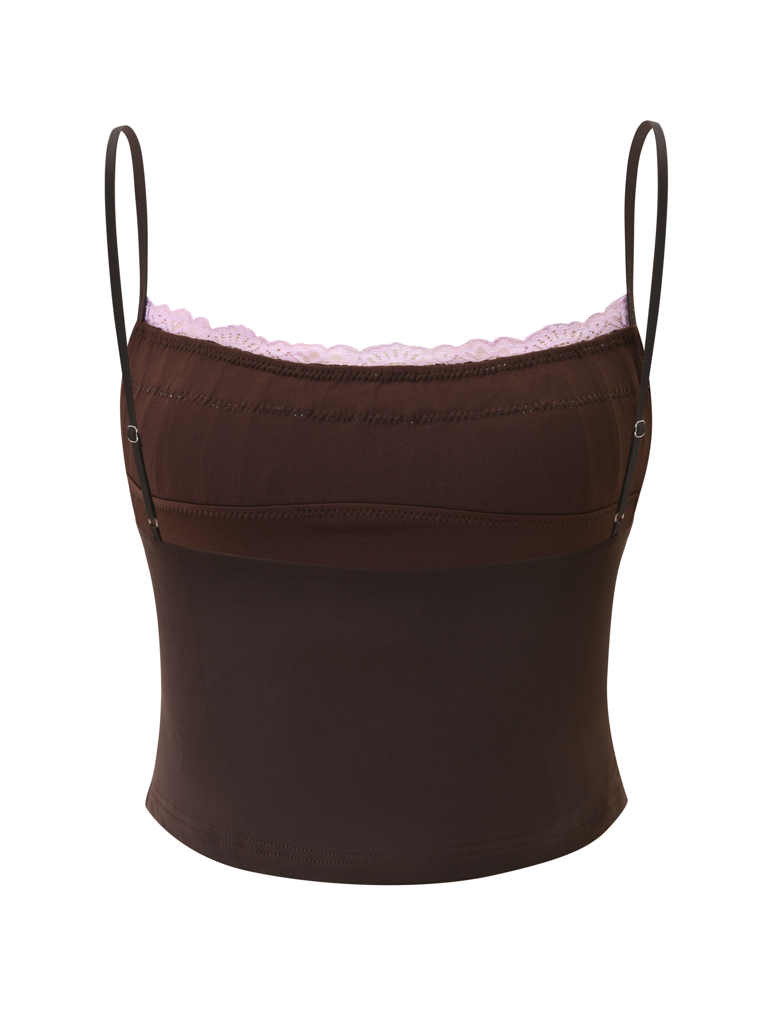 PARISA LACE RUCHED CAMI - BROWN AND LILAC - Image 7