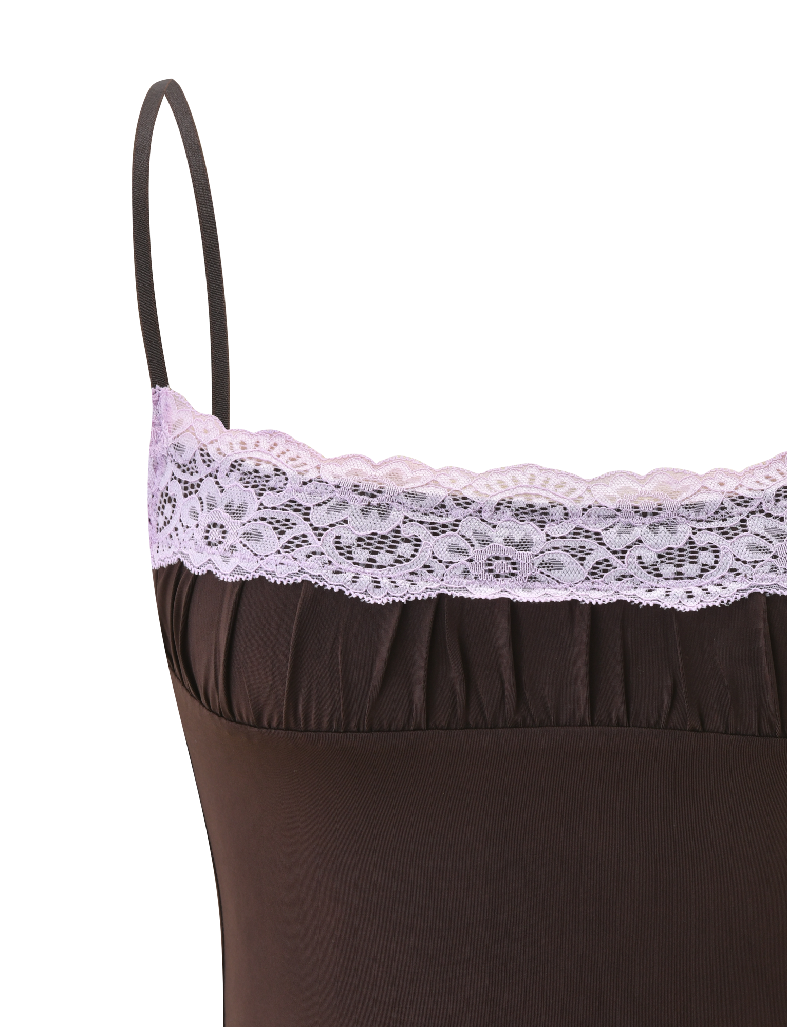PARISA LACE RUCHED CAMI - BROWN AND LILAC - Image 8