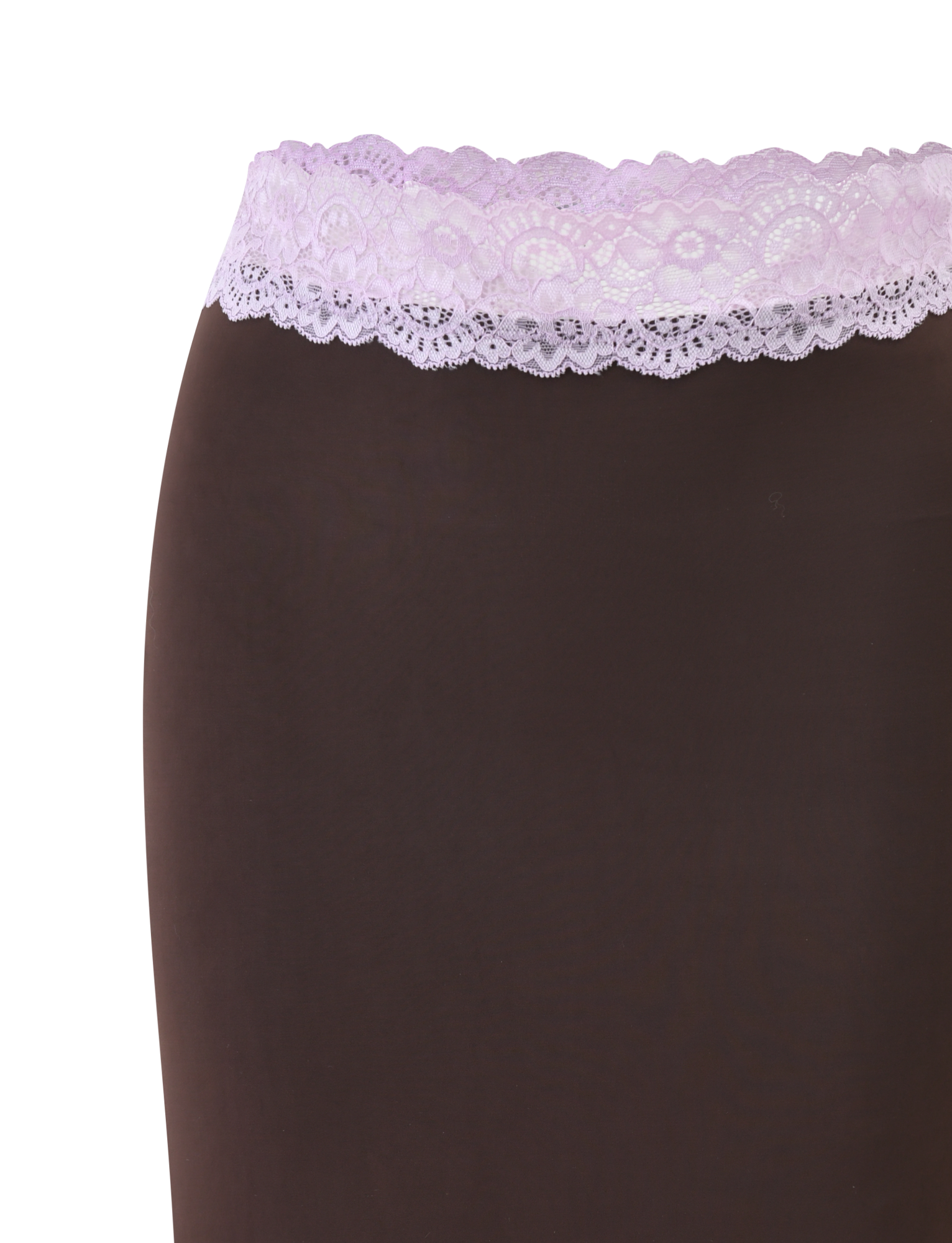 PARISA LACE TRIM MIDI SKIRT - BROWN AND LILAC - Image 7