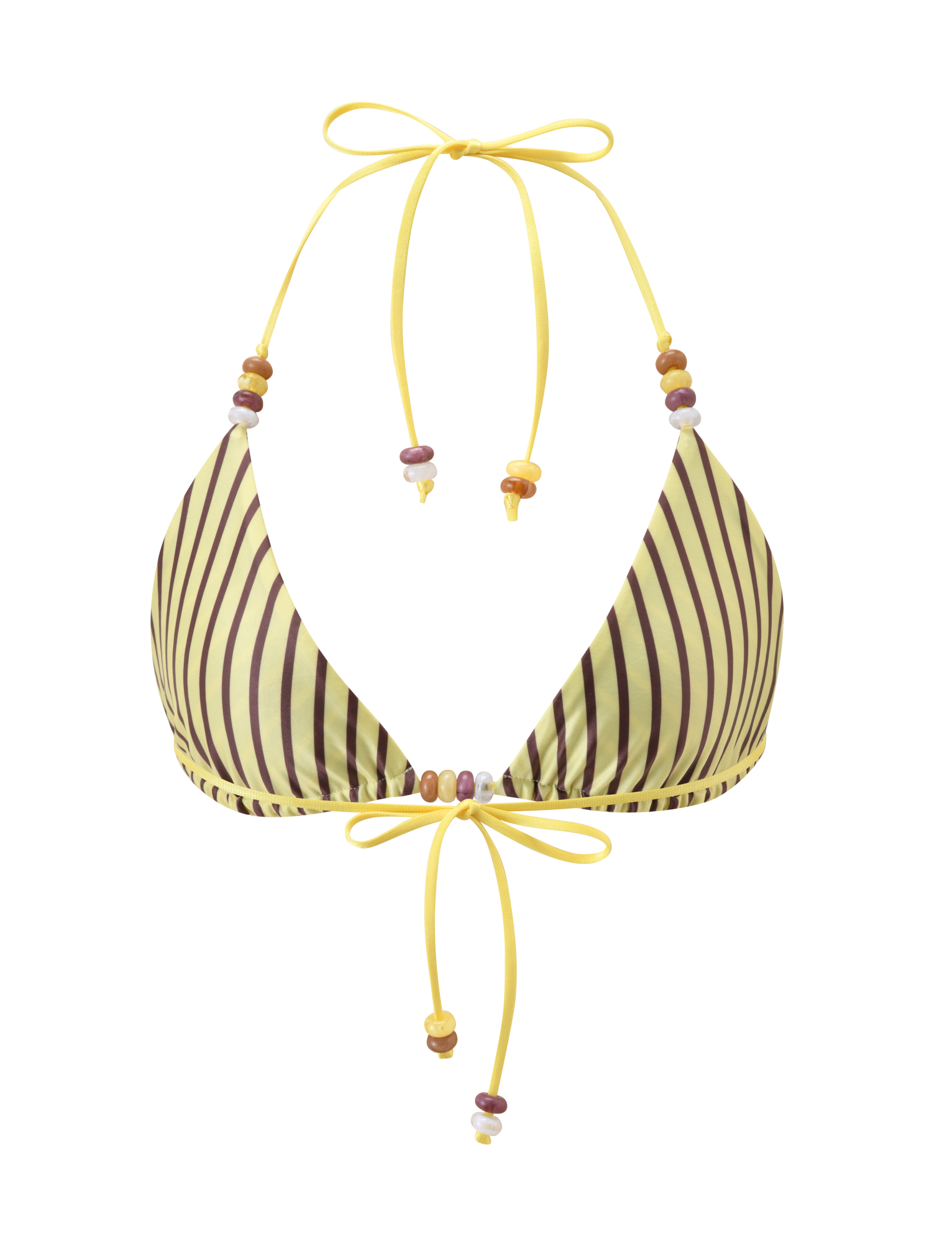 FINLEA REVERSIBLE BIKINI TOP - BROWN AND YELLOW STRIPE - Image 13