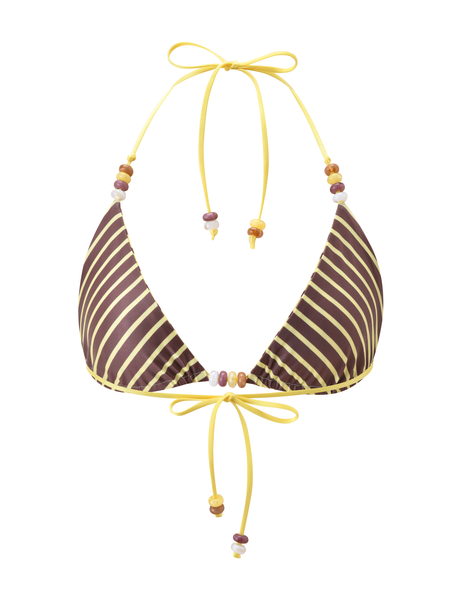 FINLEA REVERSIBLE BIKINI TOP - BROWN AND YELLOW STRIPE - Image 10