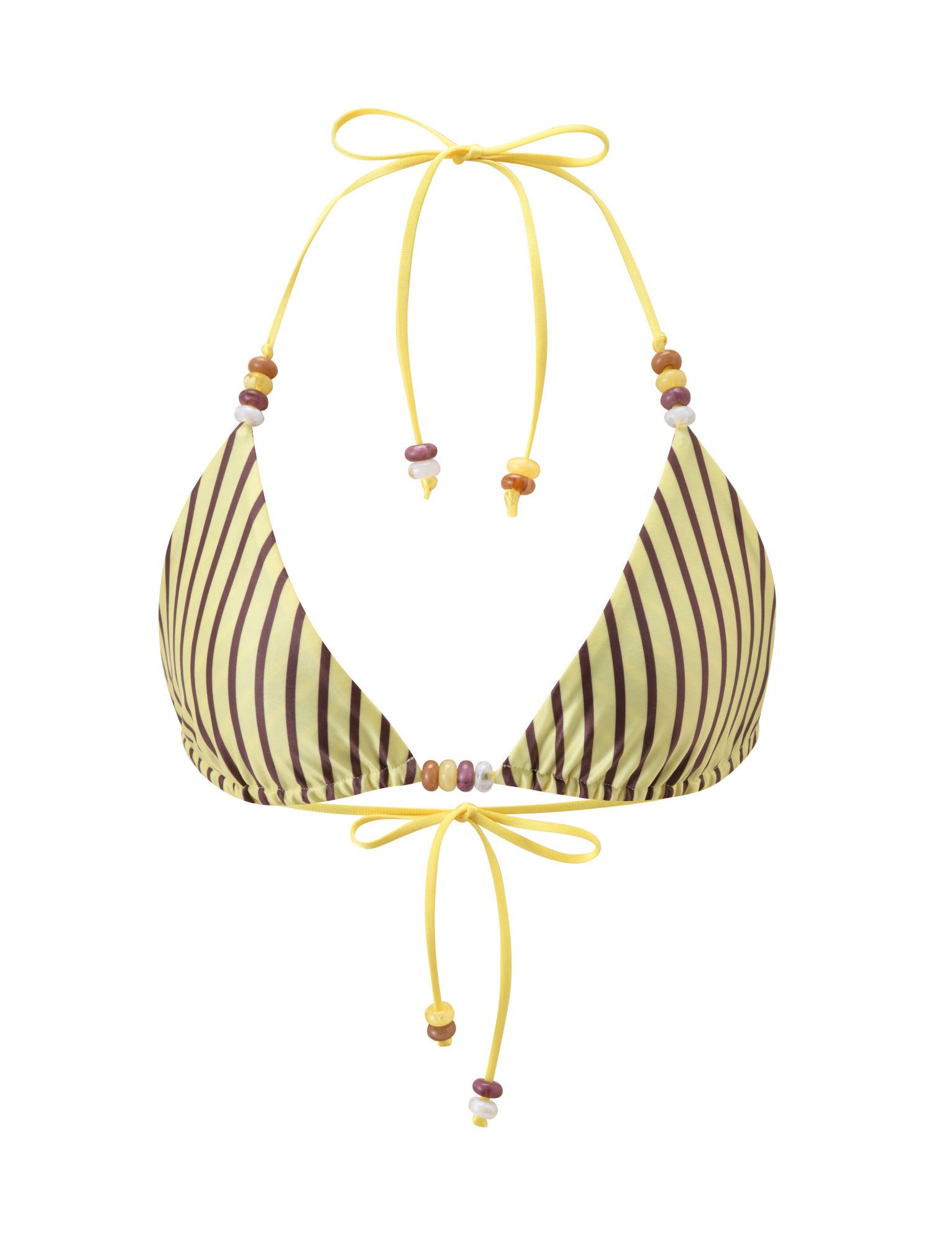FINLEA REVERSIBLE BIKINI TOP - BROWN AND YELLOW STRIPE - Image 9